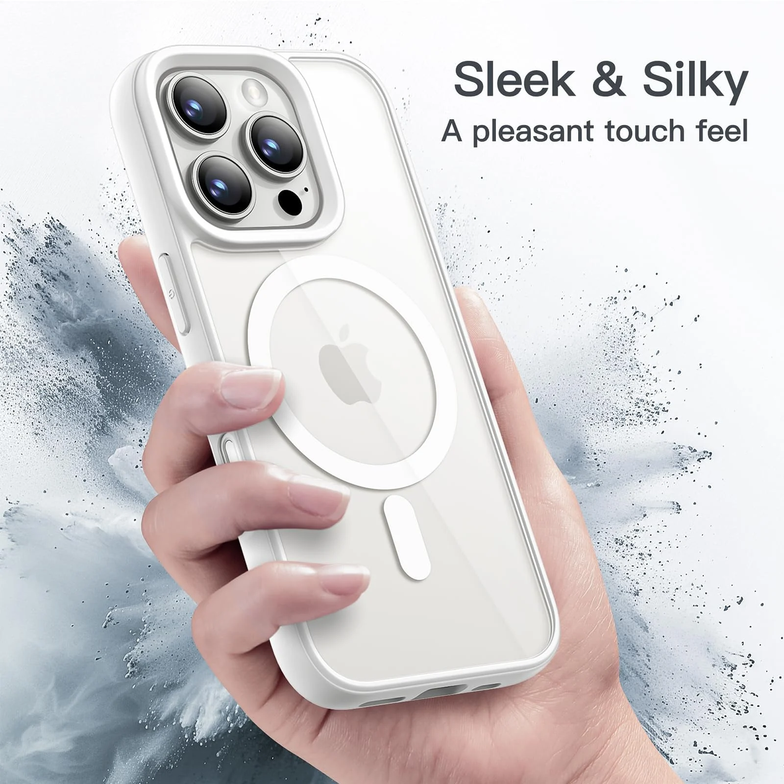 DL3 Mobilak Translucent Matte Case for iPhone 16 Pro Max 6.9-Inch Compatible with, Compatible with MagSafe accessories, Shock-absorbing protection, Scratch-resistant surface - White