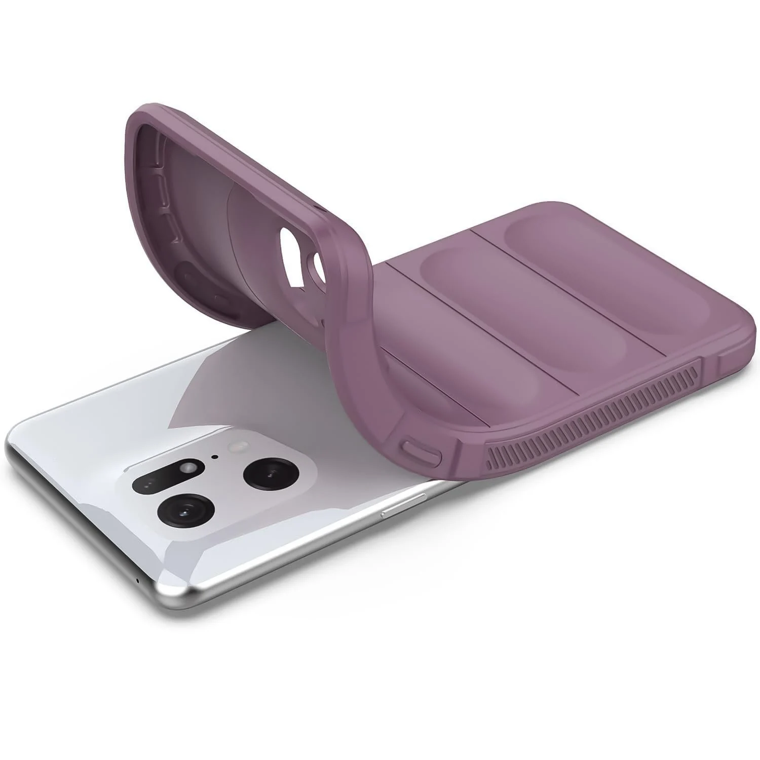 DL3 Mobilak Silicone Case for OPPO Find X5 Heavy Duty Protective [Slim Fit] Shockproof Soft Flexible Protective Design Shock-Absorption TPU Cover With Camera Protection - Purple