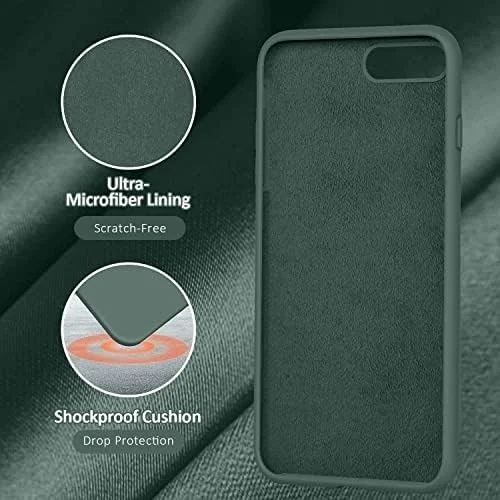 DL3 Mobilak Liquid Silicone Protective Case for iPhone 6 Plus / 6S Plus with Camera Protection and Microfiber Lining - Pine Green