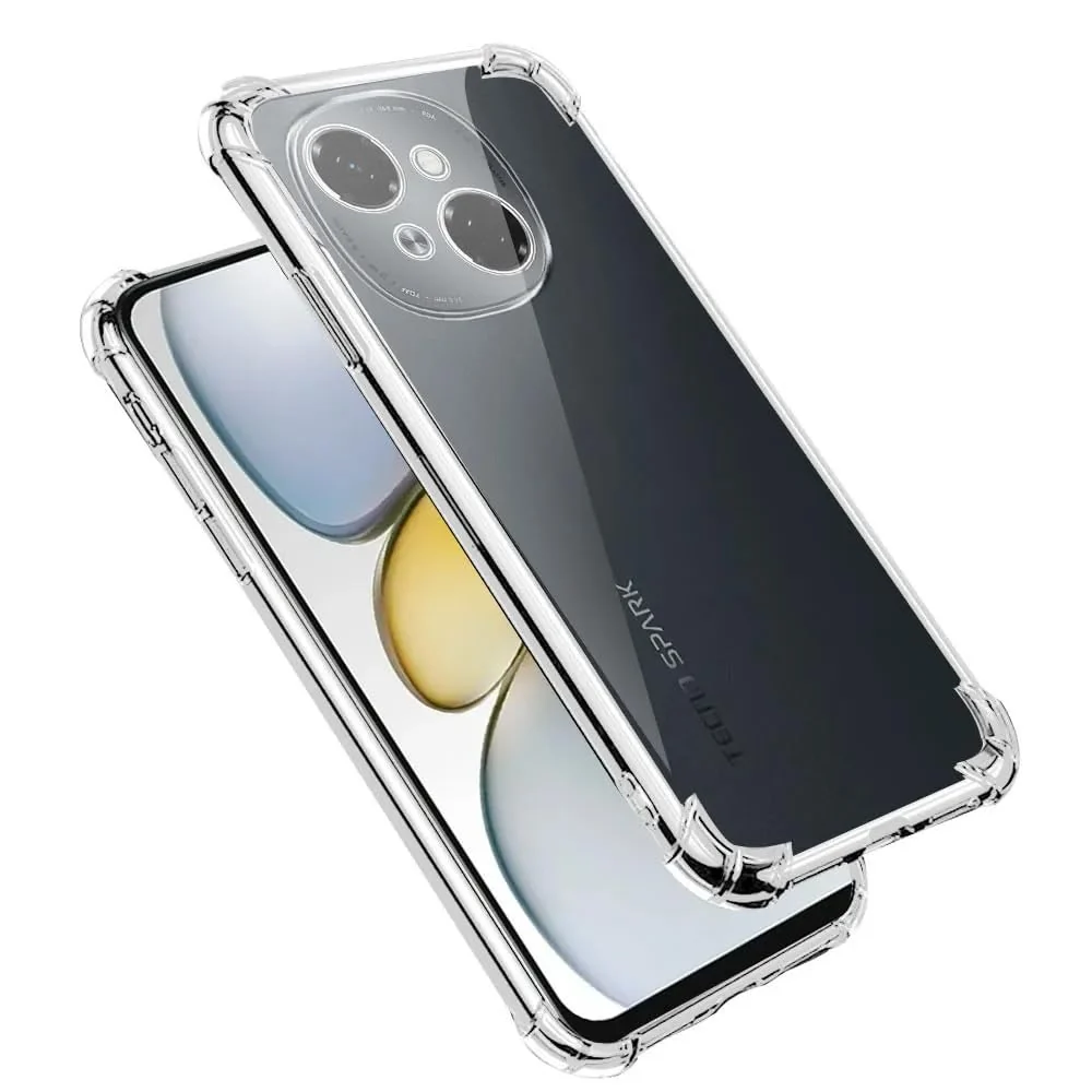 DL3 Mobilak Case Compatible with Tecno Spark Go 1/Go 2025, Cover SiliconeTransparent TPU Gorilla Anti-shock Protector Camera Shockproof Corners - Clear