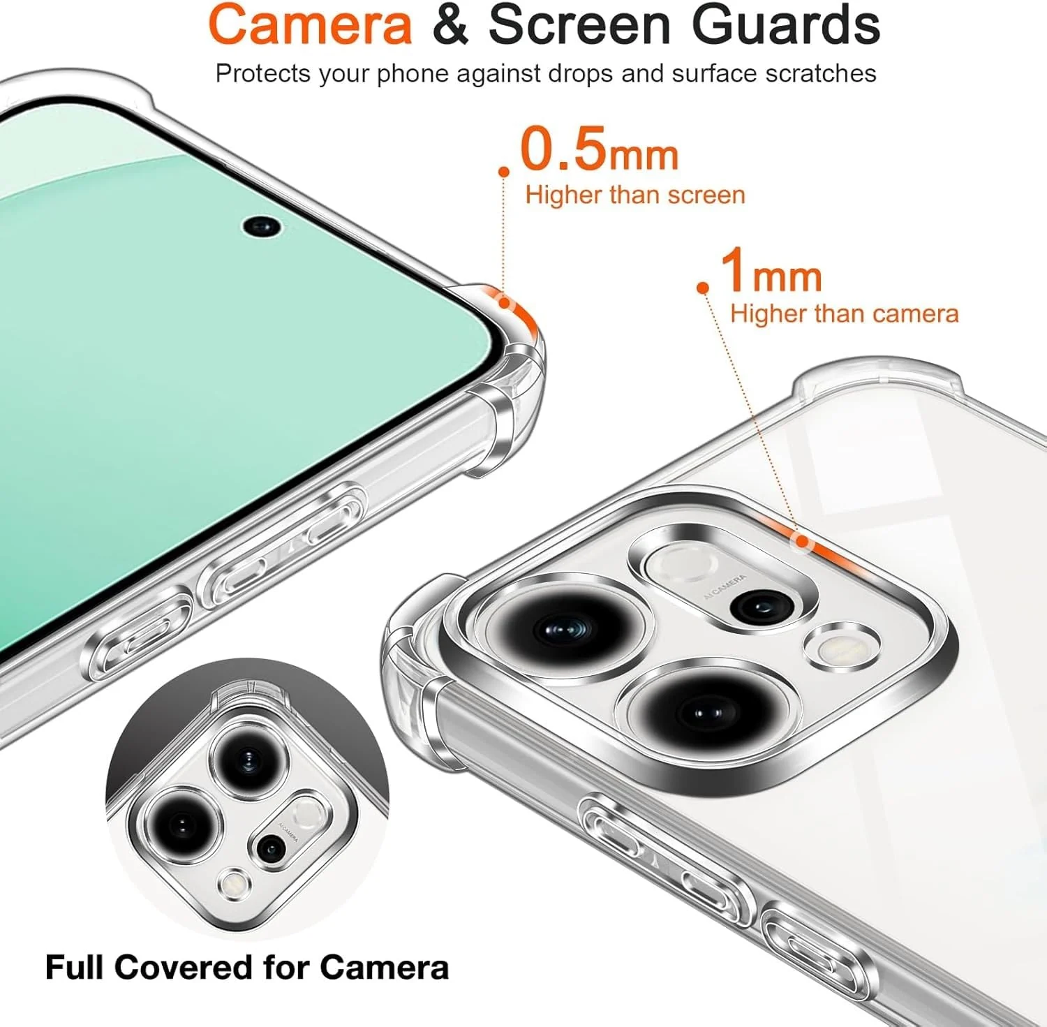 DL3 Mobilak Clear TPU Case for OPPO Reno 14 5G, Camera protection, Shock-absorbing protection, Scratch-resistant surface - Clear