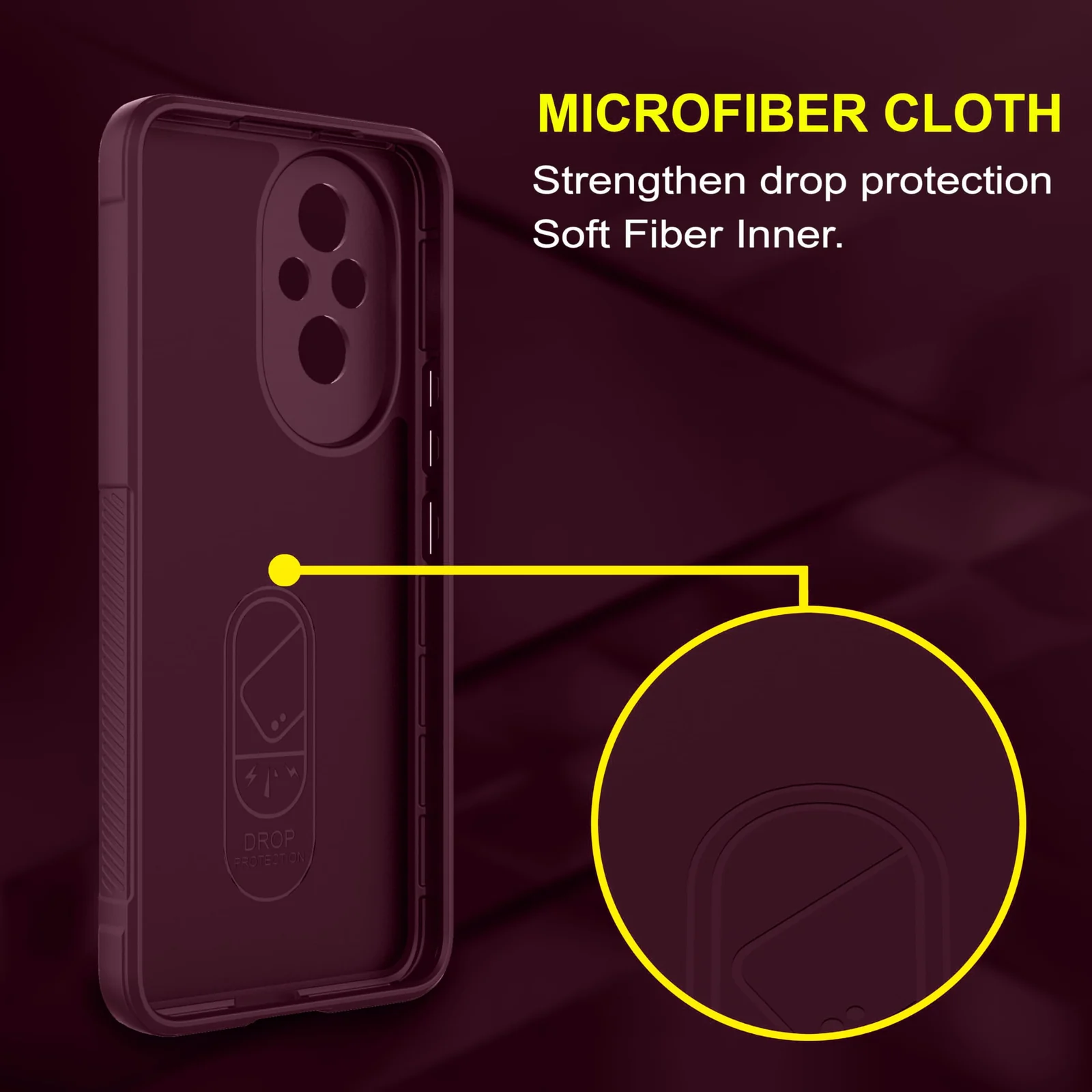 DL3 Mobilak Soft Silicone Protective Case for Honor 200 5G with Camera Protection and Shockproof Design - Wine Red