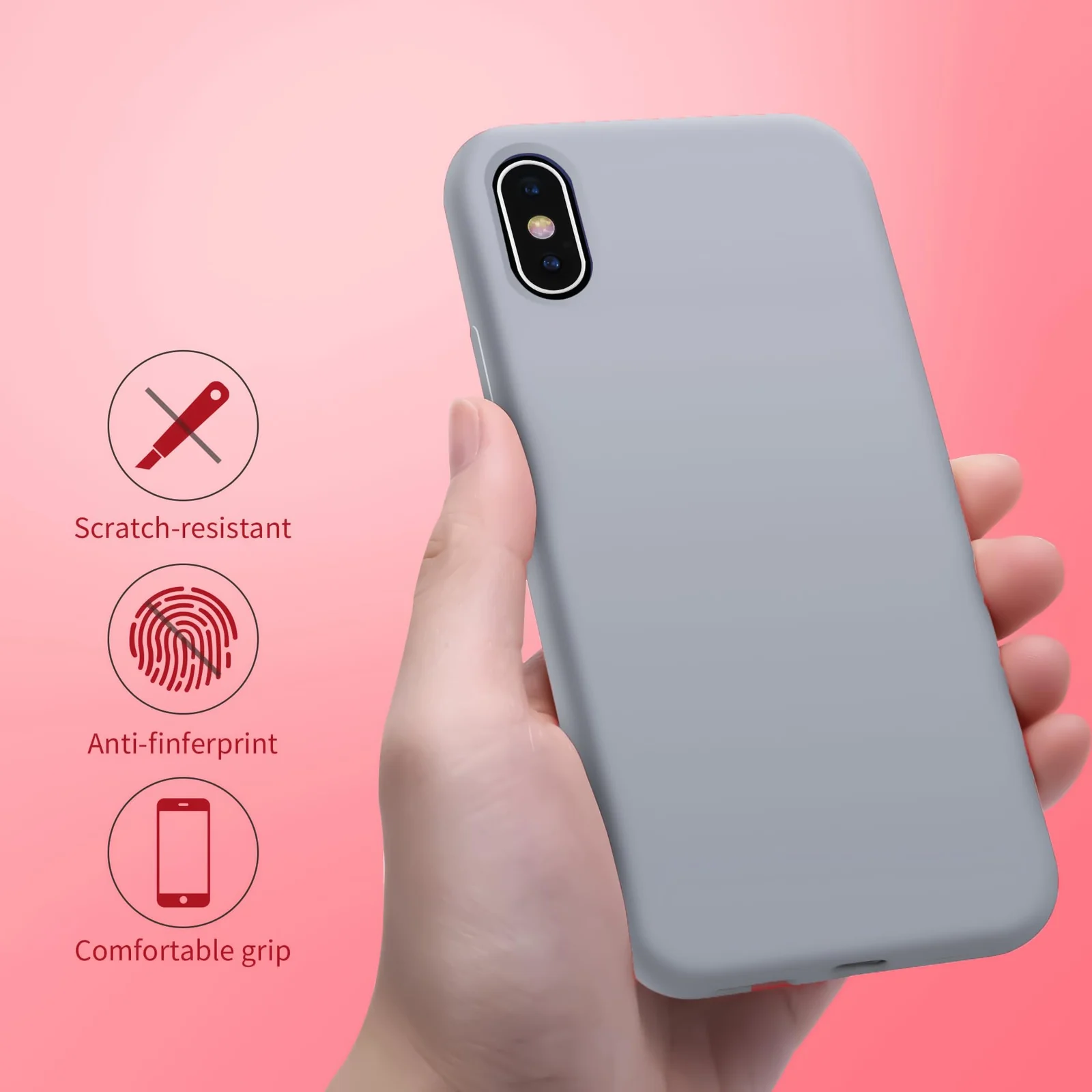 DL3 Mobilak Liquid Silicone Protective Case for iPhone XS Max with Camera Protection and Microfiber Lining - Lavender Blue 2