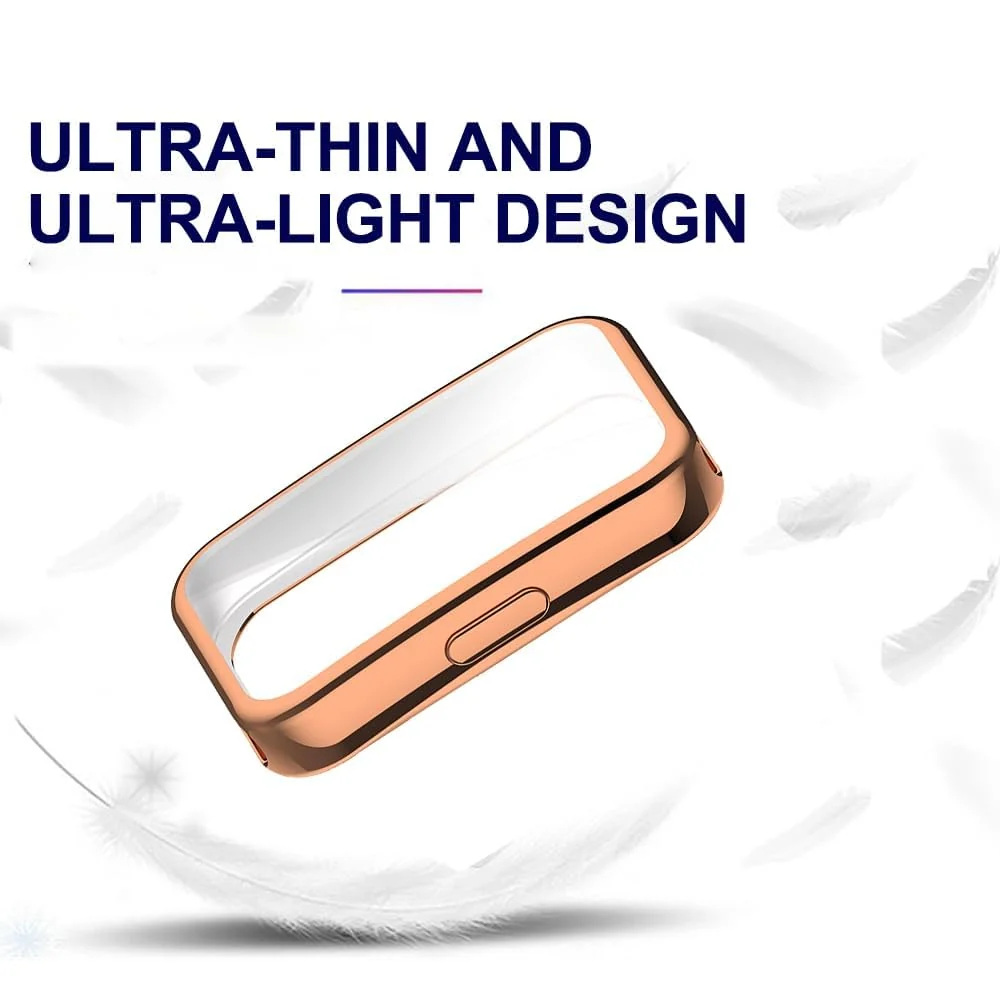 DL3 Mobilak Case for HUAWEI Band 9 / HUAWEI Band 8 TPU Silicon All-Around Screen Protector Cover Bumper Protector Full Cover Screen Protection - Rose Gold