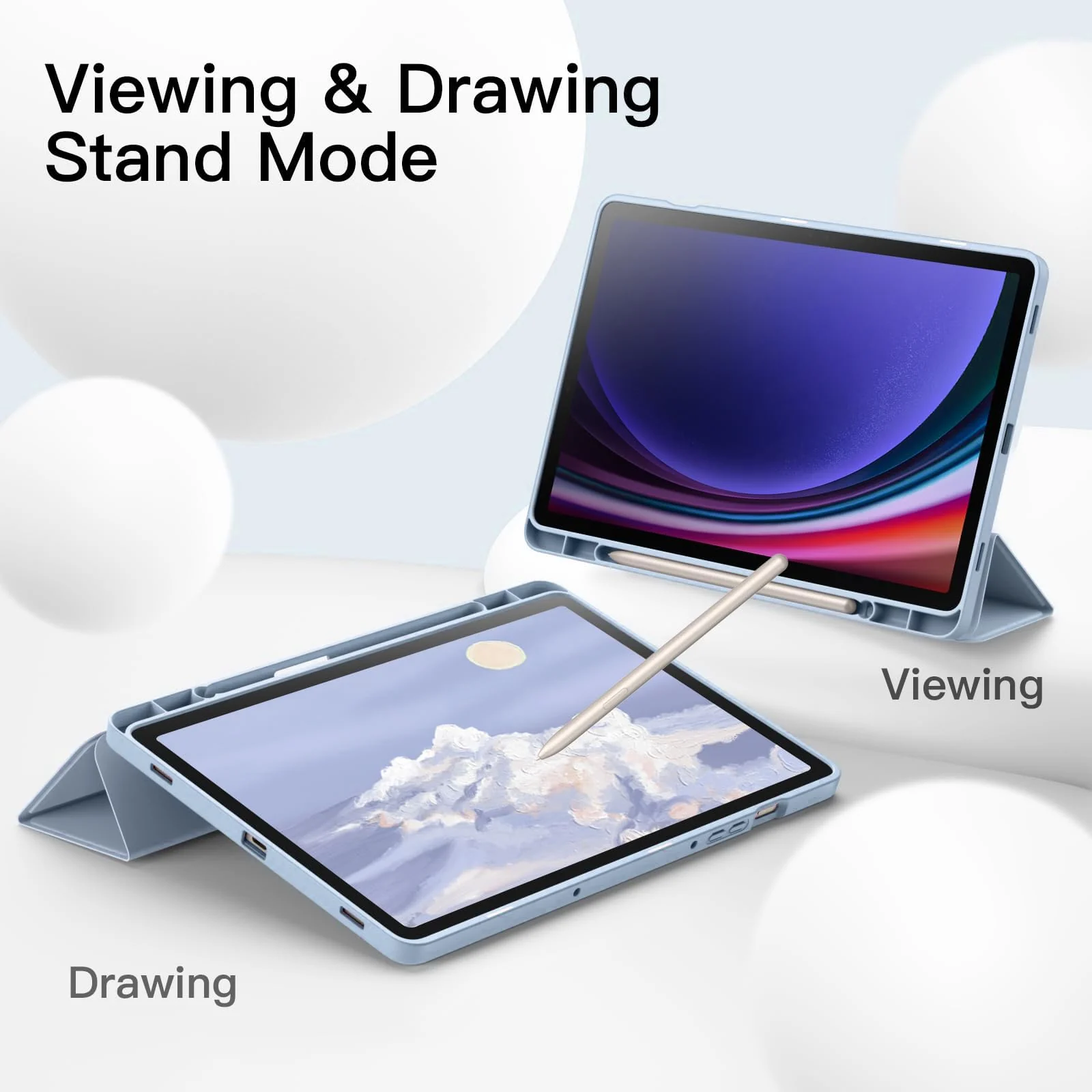 DL3 Mobilak Xiaomi Pad 6/Pad 6 Pro Case with Pen Holder 11.0 inch 2023, Soft TPU Back Trifold Stand Protective Smart Cover Flip for Xiaomi Pad 6/Pad 6 Pro, Auto Wake&Sleep - Sky Blue