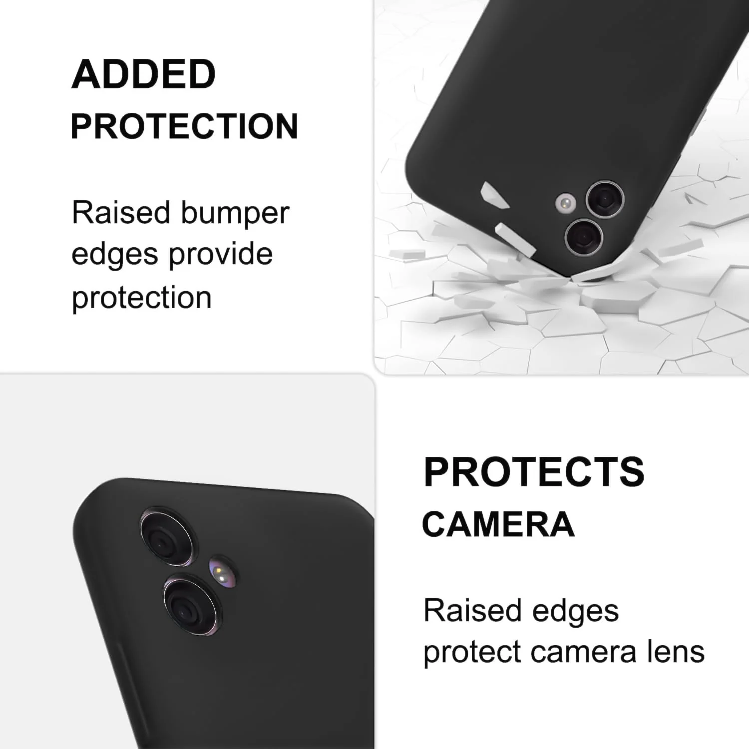 DL3 Mobilak Soft Silicone Protective Case for Samsung Galaxy A04e with Microfiber Lining and Shockproof Design - Black