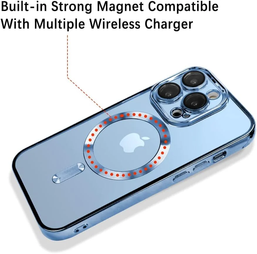 DL3 Mobilak Clear MagSafe-Compatible Magnetic Case for iPhone 11 Pro with Camera Protection and Shockproof Design - Sierra Blue
