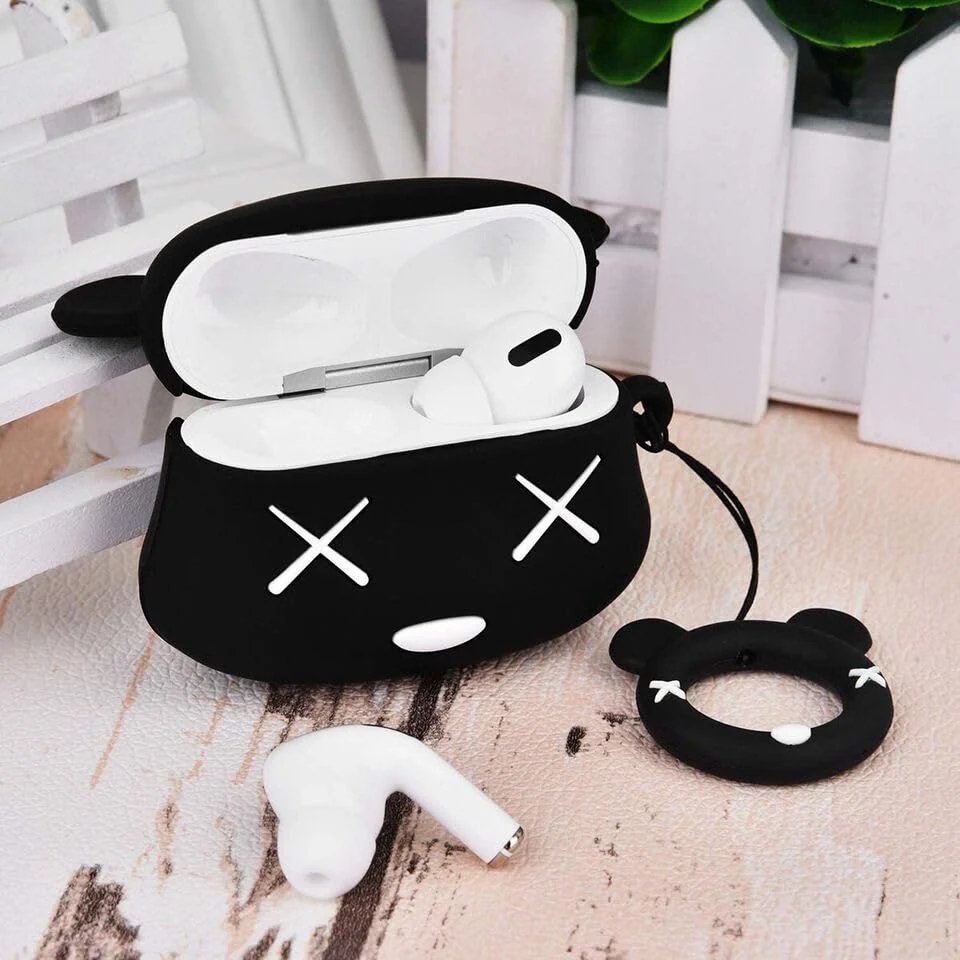 DL3 Mobilak Compatible with AirPods Pro 2/1 Gen Case Soft Silicone Shockproof Cover for Apple iPod Pro 2nd/1st Generation, New 3D Cute Cartoon Creative Fun Case with Keychain Design - Mouse Black