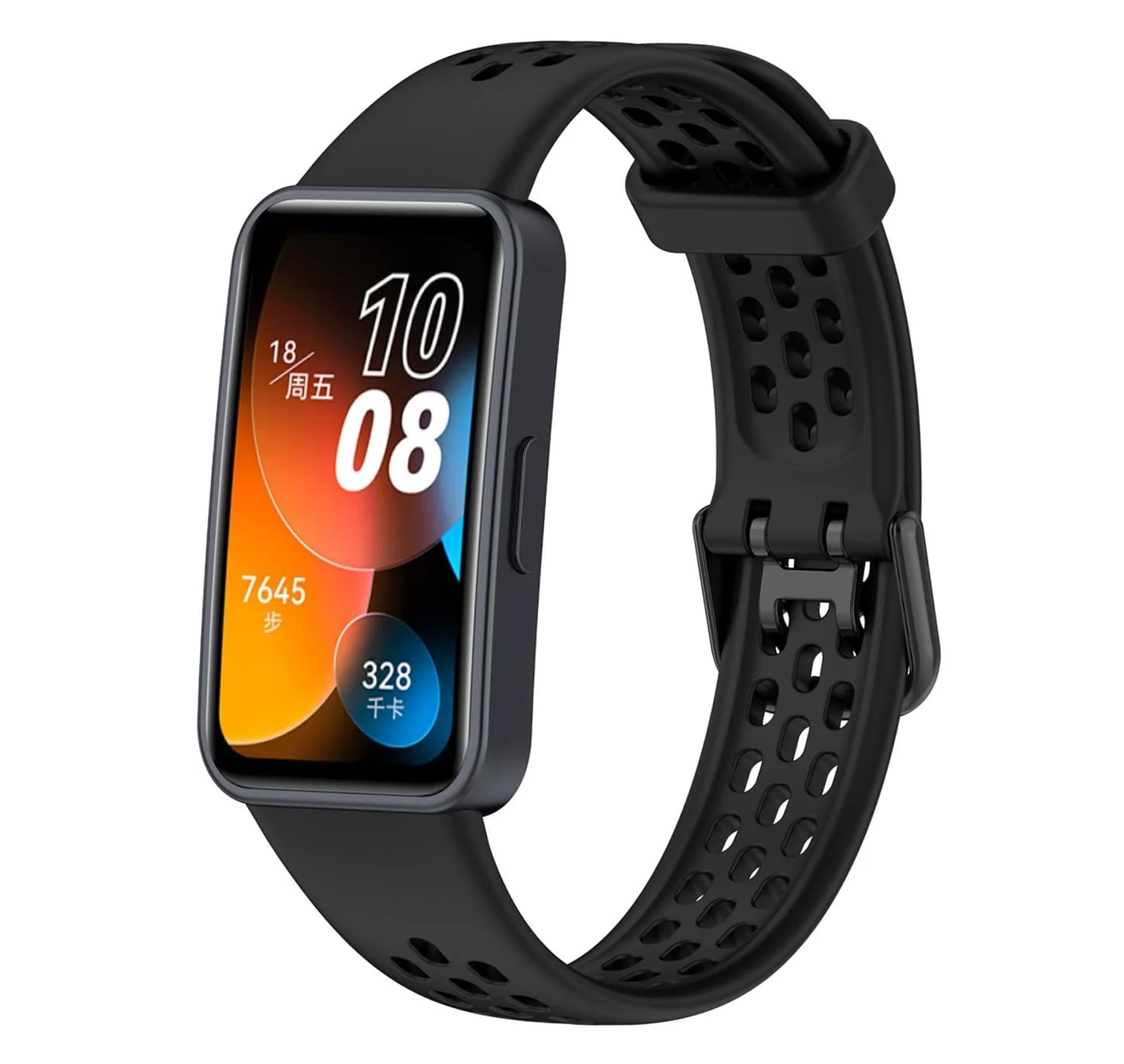 DL3 Mobilak Strap for HUAWEI Band 9 / HUAWEI Band 8 Replacement Band, Silicone Belt, Soft, Waterproof, Sweatproof, Easy to Put on and Take Off, HUAWEI Band 8/Band 9 Replacement Strap, Sport Band - Black
