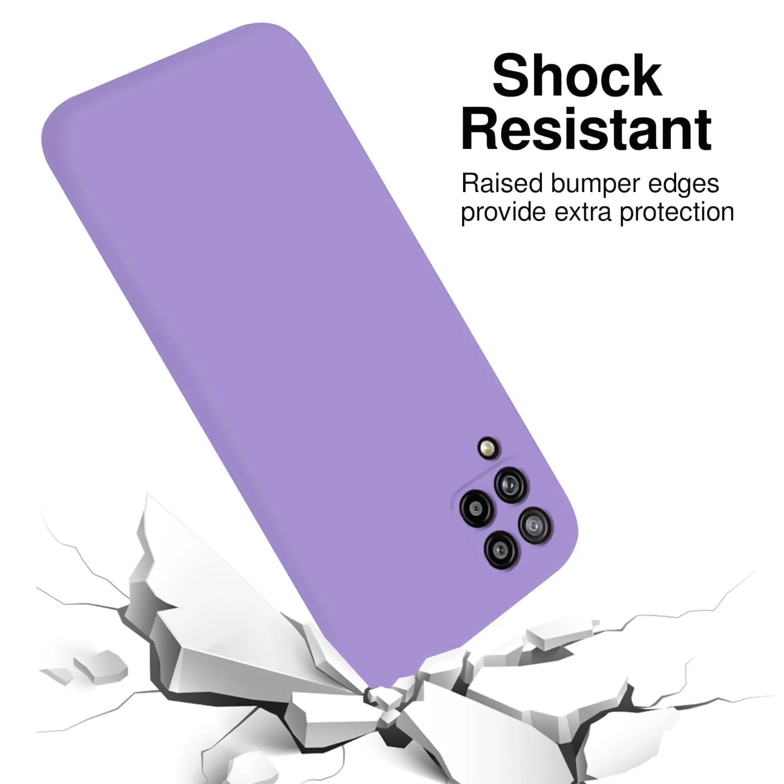 DL3 Mobilak Samsung Galaxy A12 / M12 Case, Soft Flexible Silicone Gel Rubber Bumper Cover, Full Body Shockproof Protective Phone Case - Light Purple