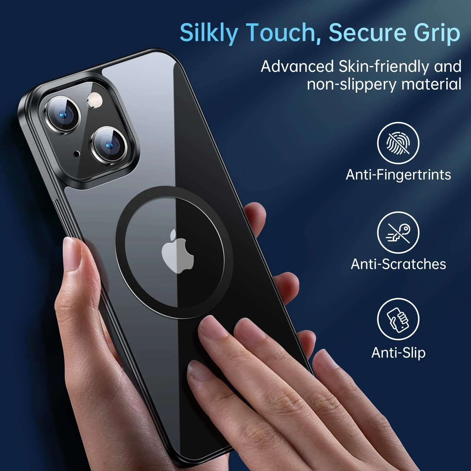 DL3 MOBILAK Case Magnetic Crystal Clear for iPhone 15 (6.1 Inch) Case, [Compatible with MagSafe] Slim Phone Case Thin Cover - Black