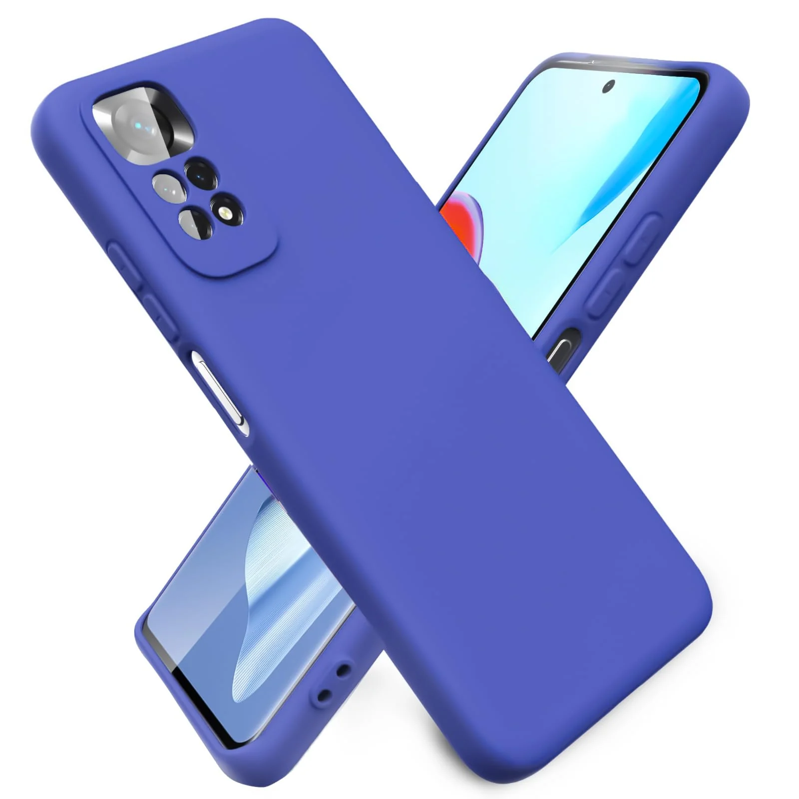 DL3 Mobilak Liquid Silicone Protective Case with Soft Microfiber Lining with Full Camera Protection for Xiaomi Redmi Note 12 Pro 4G / Redmi Note 11 Pro 4G&5G - Light Blue