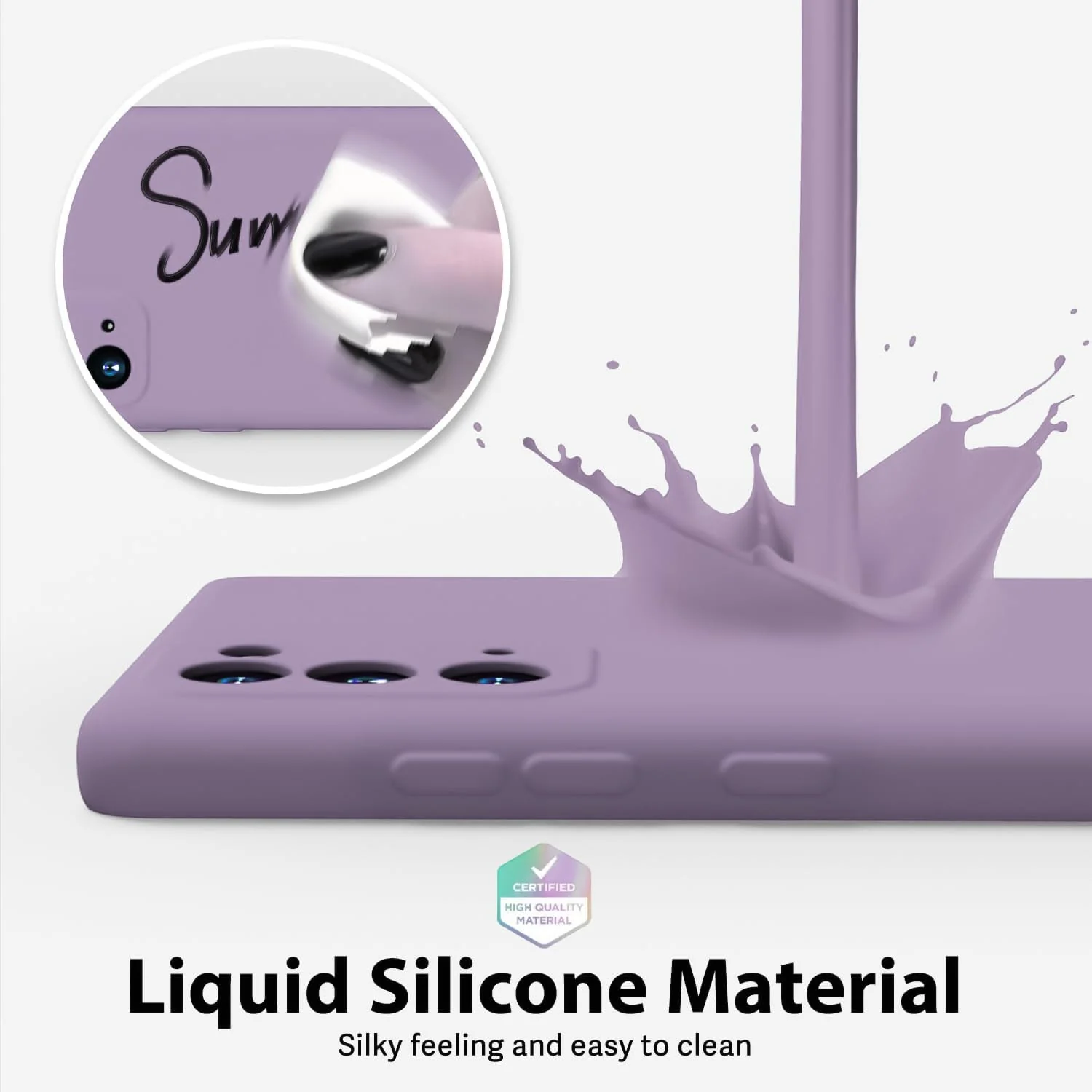 "DL3 Mobilak Samsung Galaxy Note 20 5G (6.7"") Case, Soft Flexible Liquid Silicone Gel Rubber Bumper Cover, Full Body Shockproof Protective Phone Case - Lavender"
