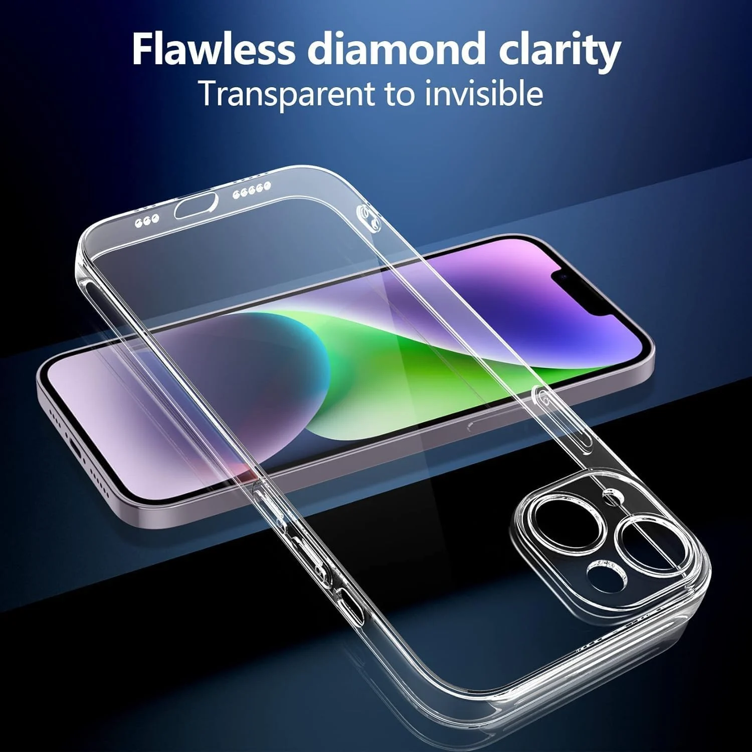 DL3 MOBILAK Camera Protective Case Compatible with iPhone Case Transparent, Mobile Phone Case iPhone Thin Soft Silicone Anti-Yellow Protective Case - Clear