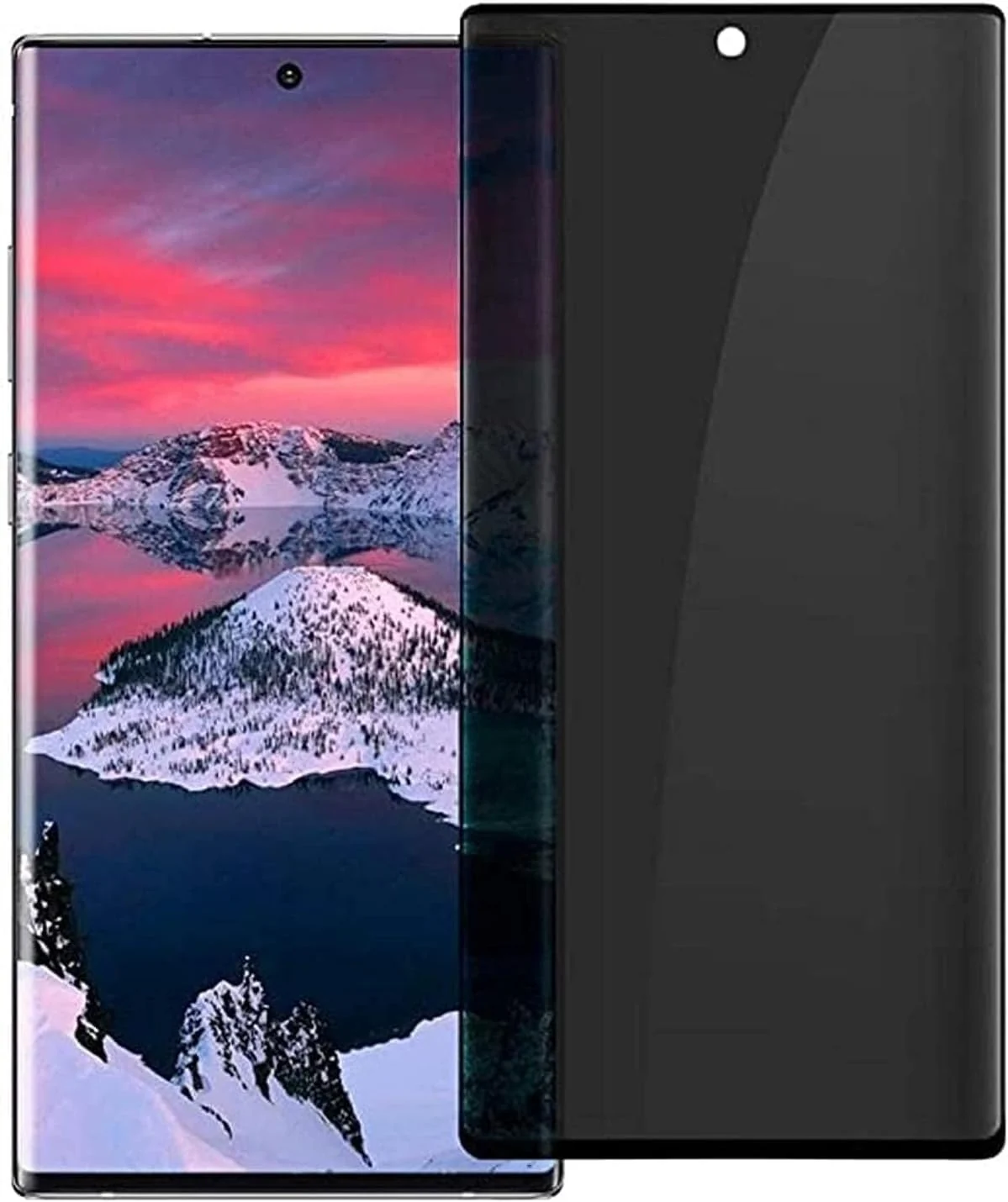 DL3 Mobilak Screen Protector for Samsung Galaxy S22 Ultra 5G Glass Fingerprint Reader Support 3D Curved Anti-Spy Tempered Glass Screen Protector - Privacy