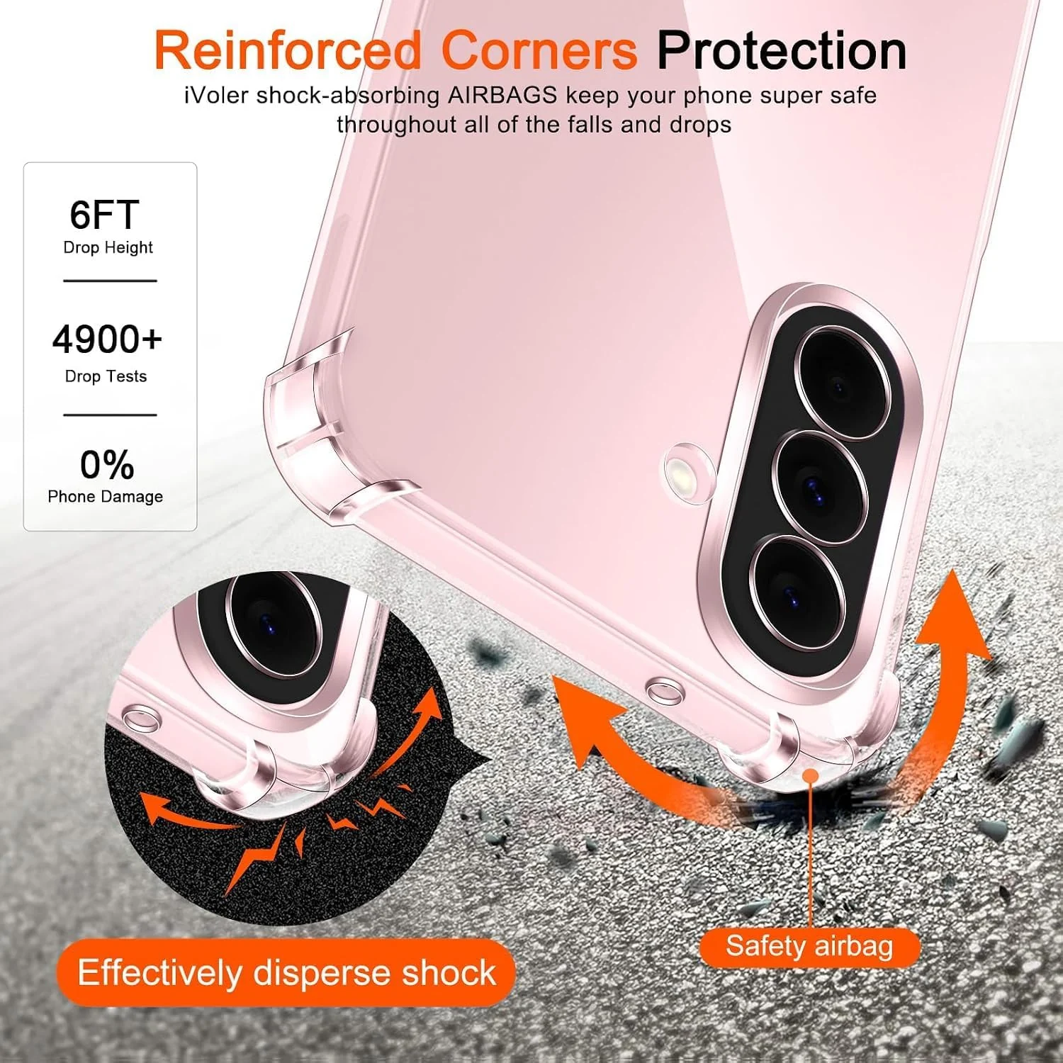 DL3 MOBILAK Anti-Shock Transparent TPU Phone Case for Samsung Galaxy A27 5G, Clear