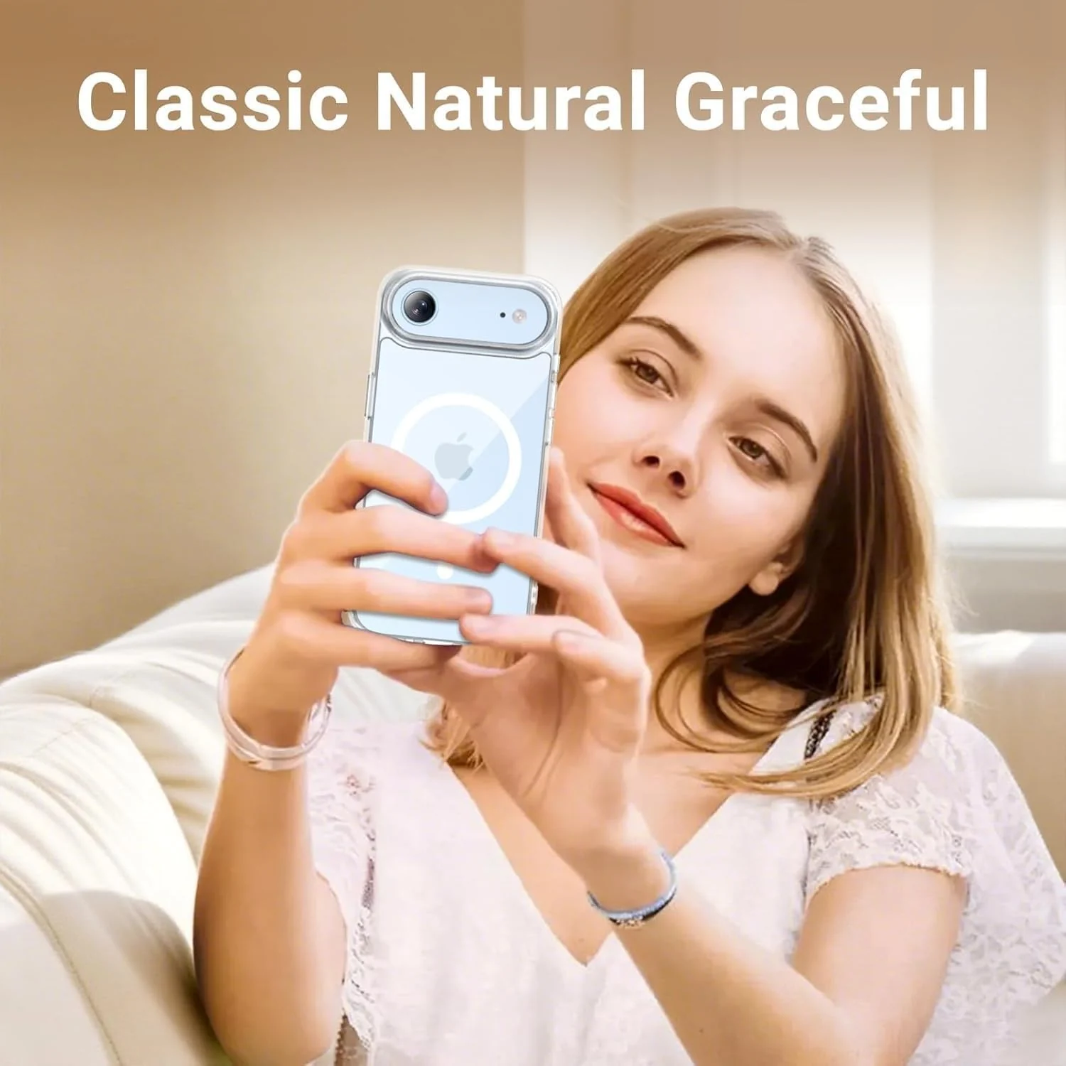 DL3 Mobilak for iPhone 17 Air (6.6 inch) Case [Compatible with MagSafe] Slim Magnetic Bumper Case - Clear