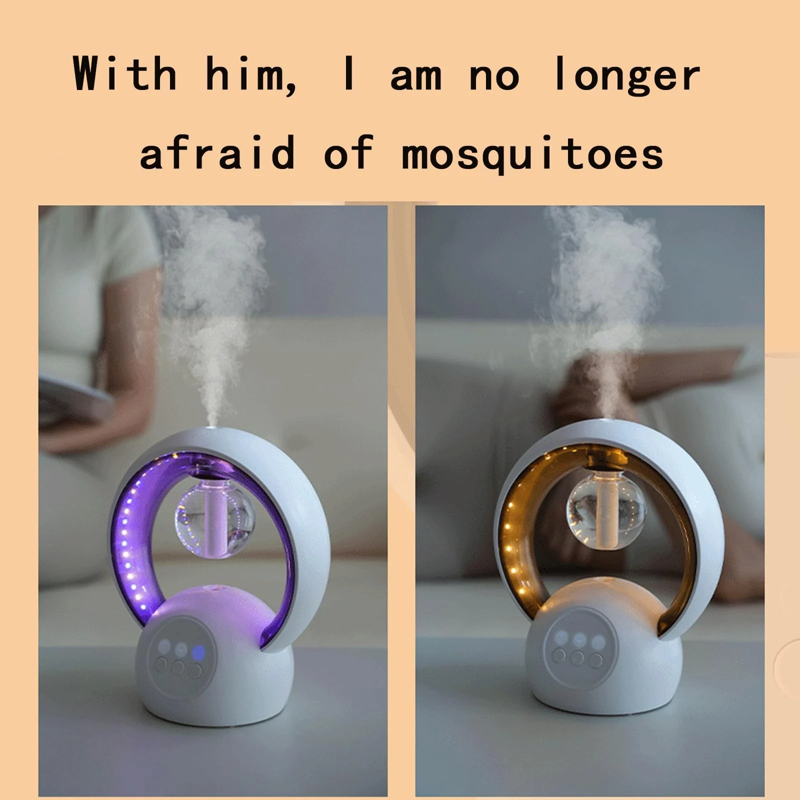 Mobigon 3 in 1 Essential Oil Diffuser, Pest Repeller and Colorful Light for Bedroom, USB Rechargeable Low Noise Electric Repeller Night Lamp, (Style 1)