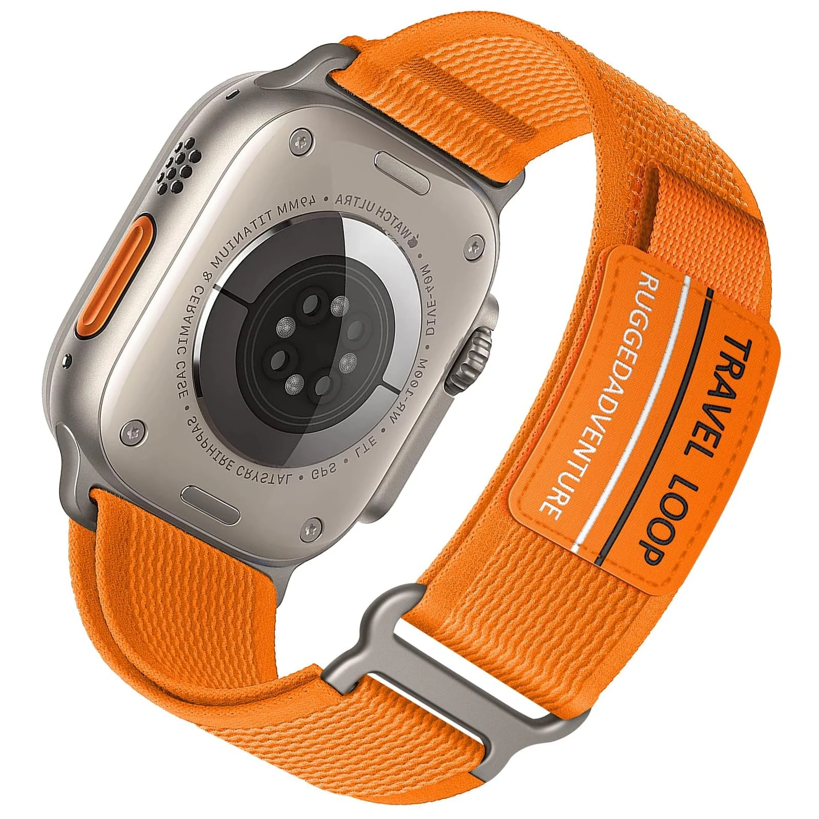 DL3 Mobilak Trail Loop Strap for Apple Watch Ultra Band 49mm 45mm 44mm 42mm iWatch Ultra Band Men Women, Rugged Sport Strap Soft Nylon Wristband for iWatch Ultra 2 Bands Series 9 8 7 6 5 4 3 2 1 SE - Orange