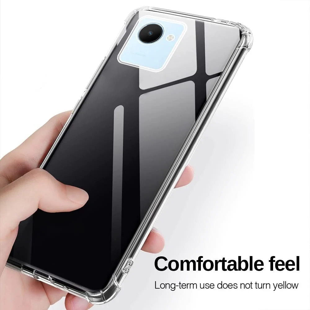 DL3 Mobilak Case Compatible with realme C30 / realme Narzo 50i Prime, Cover Silicone TPU Gorilla Anti-shock Protector Camera Shockproof Corners - Clear
