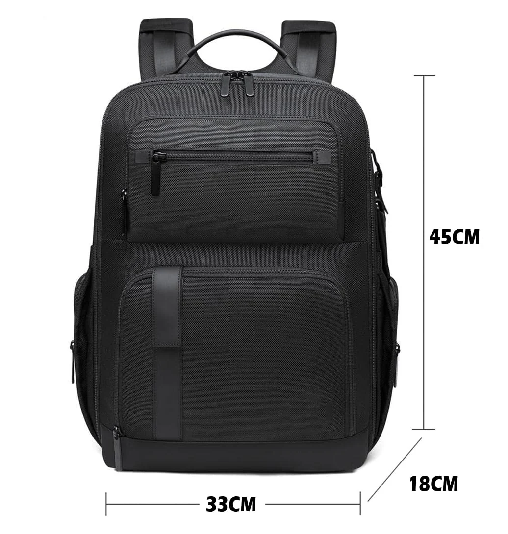 Mobigon 17 Inch Laptop Backpack Durable Business Computer Travel Backpack with USB Charging Port, Lightweight Casual Bag Daypack for College School Work Office Men, MacBooks, Surface - Black