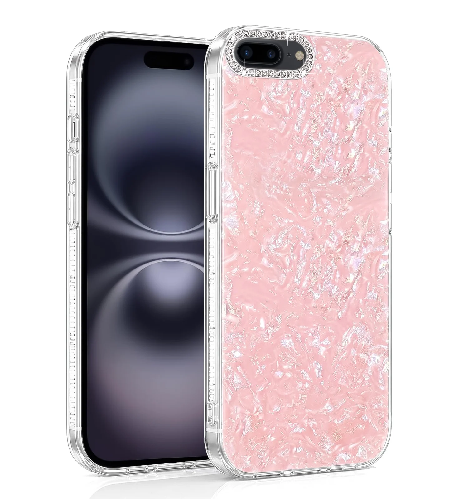 DL3 Mobilak Glitter Rhinestone Protective Case for iPhone 7 Plus / iPhone 8 Plus with Shockproof Design - Pink