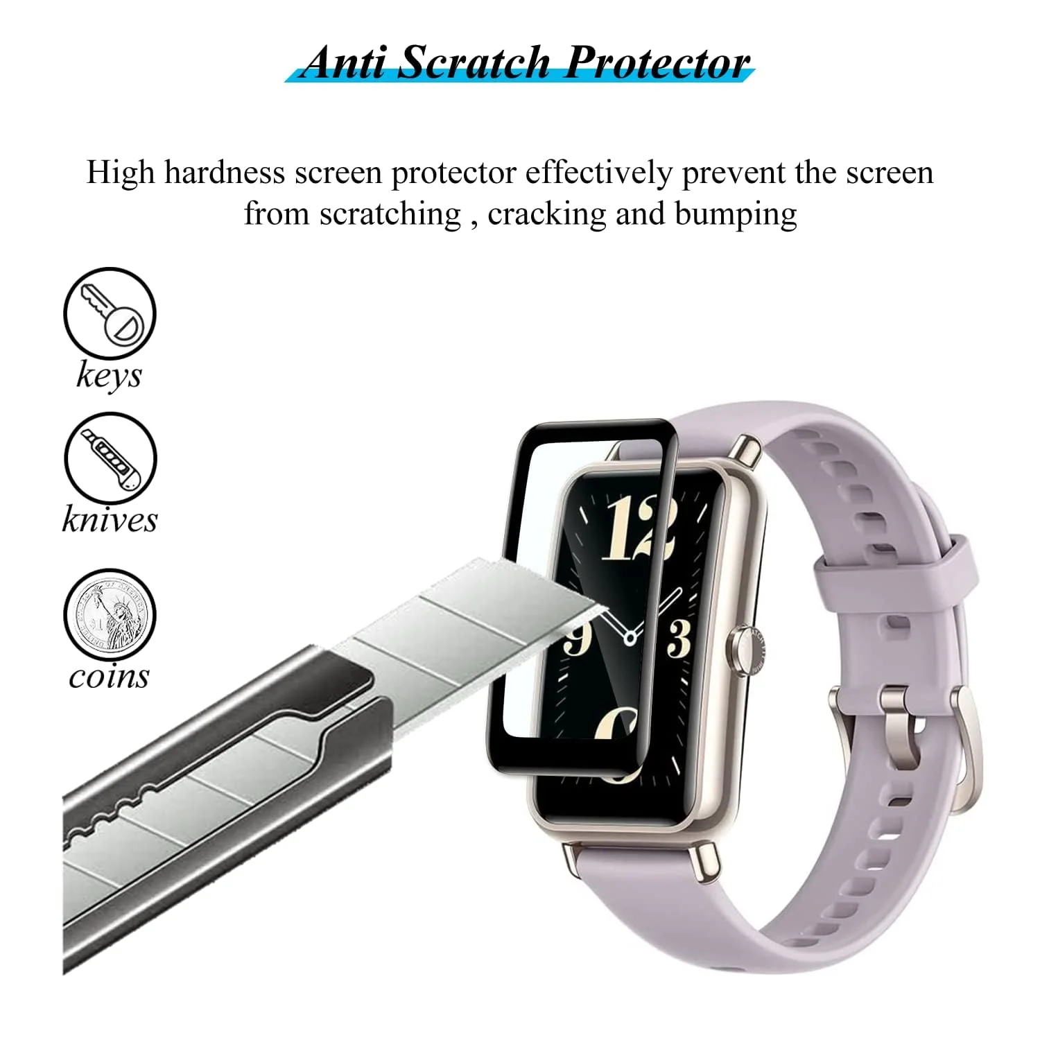 DL3 Mobilak Screen Protector For Huawei Watch Fit Mini, 3D Curved Soft Edge Protective Film [Anti-Scratch] [Bubble Free] [Ultra Shatterproof] [High Sensitive] (Not Glass) For Huawei Watch Fit Mini - Black