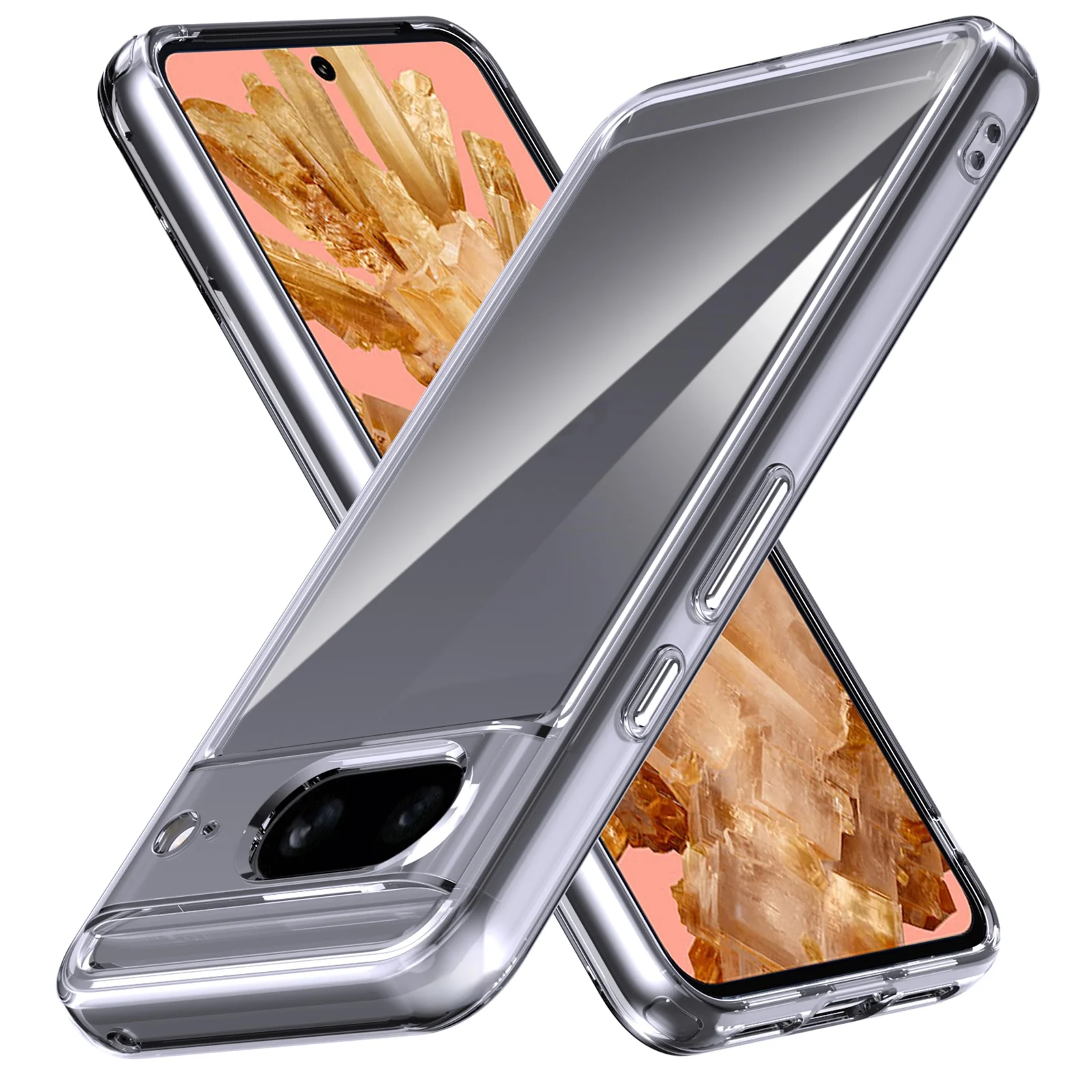 DL3 Mobilak Case Compatible with Google Pixel 8 Case Crystal Soft TPU Gel Case Flexible Silicone Anti-Scratch Camera Protection TPU Cover - Clear