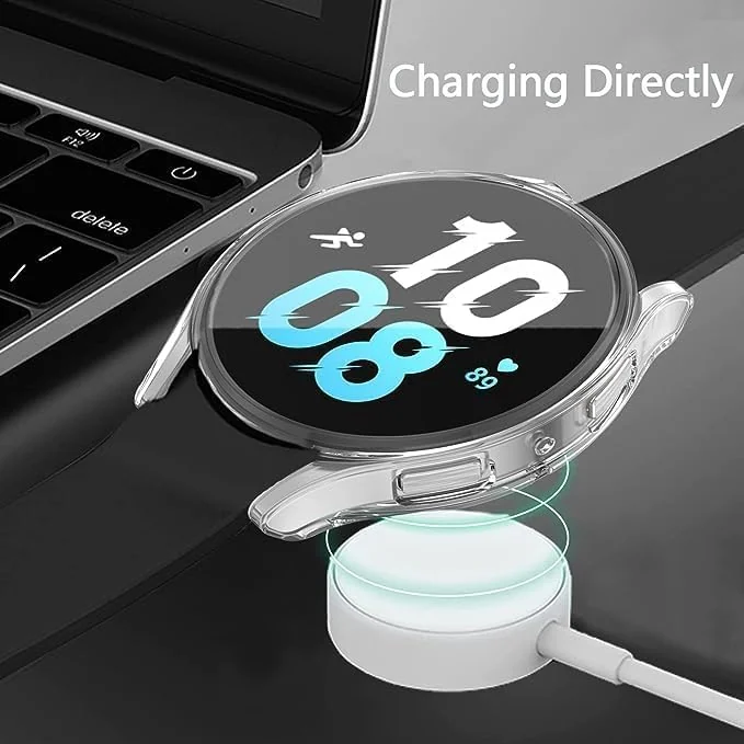 DL3 Mobilak Case Compatible with Samsung Galaxy Watch 4 40mm 2021 & Watch 5 40mm 2022 Case All-Around Screen Protector Watch Soft TPU Shockproof Cover Slim Guard Thin Bumper Shel Protector - Clear