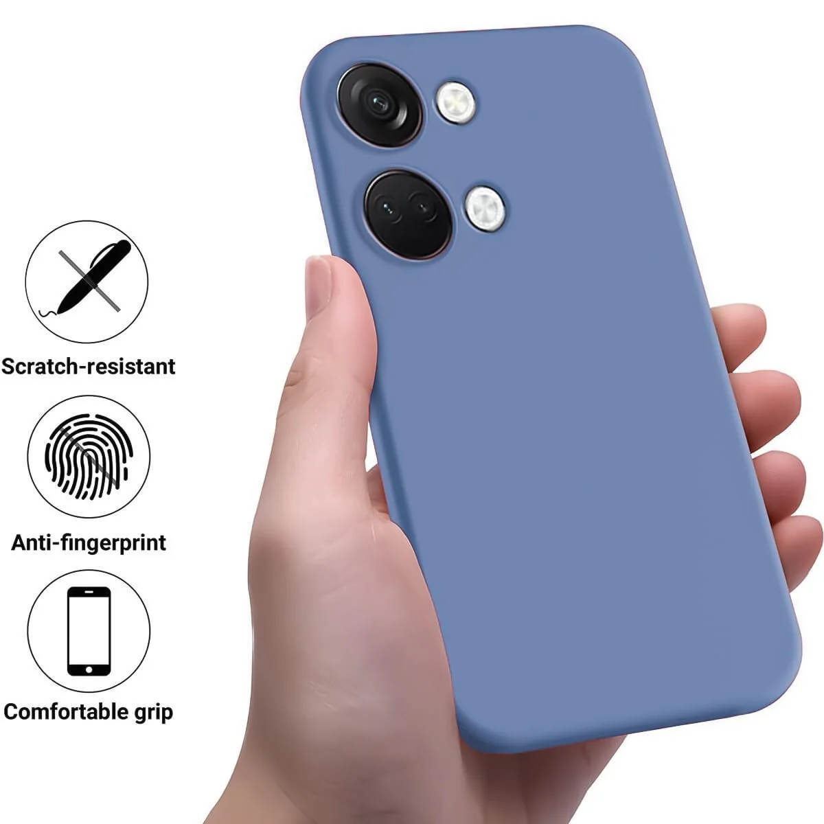 DL3 Mobilak Soft Silicone Protective Case for OnePlus Nord 3 with Microfiber Lining and Shockproof Design - Lavender