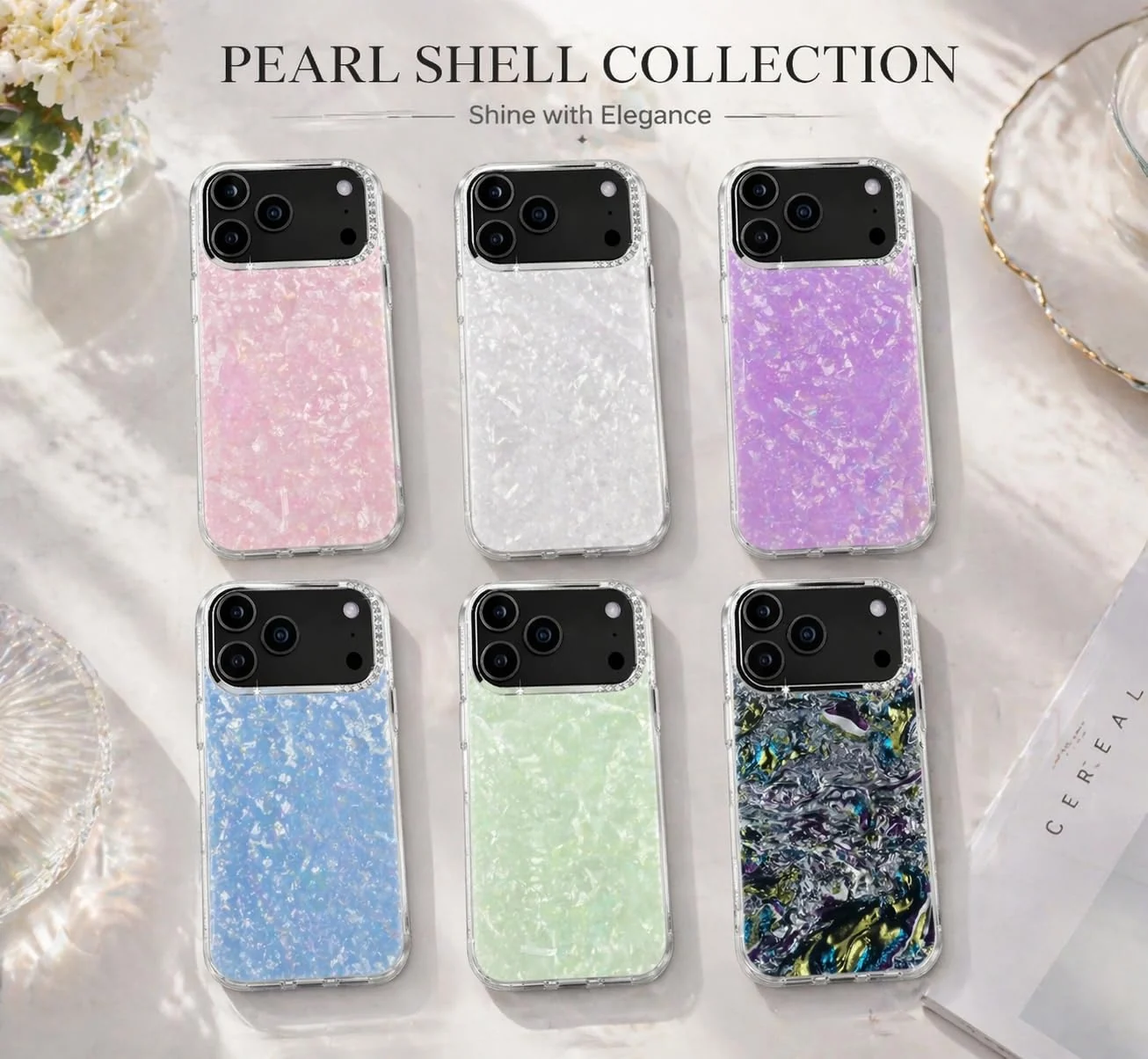 DL3 Mobilak Glitter Rhinestone Protective Case for iPhone 17 with Shockproof Design - Multi Color