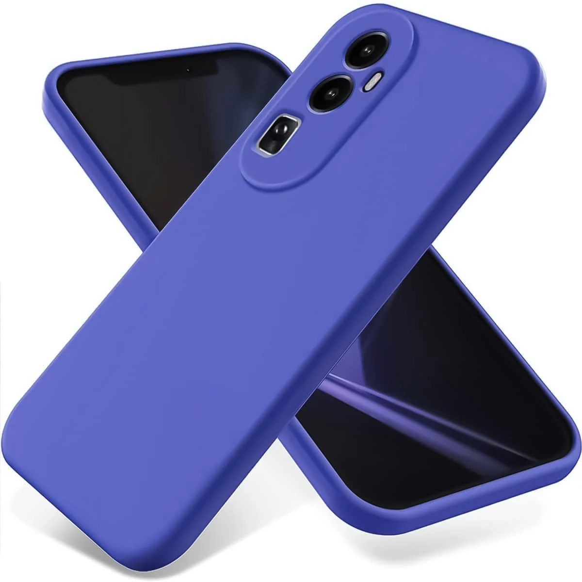 DL3 Mobilak Liquid Silicone Protective Case with Soft Microfiber Lining with Full Camera Protection for OPPO Reno 10 Pro+ Plus 5G - Light Blue