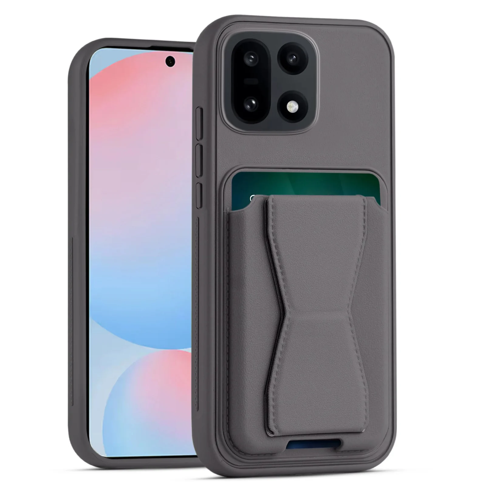 Dl3 Mobilak Leather Wallet Case Compatible with OnePlus 15 5G, Leather Back Cover With TPU Frame, Shockproof Protective Phone Case with Card Holder Stand (Black)