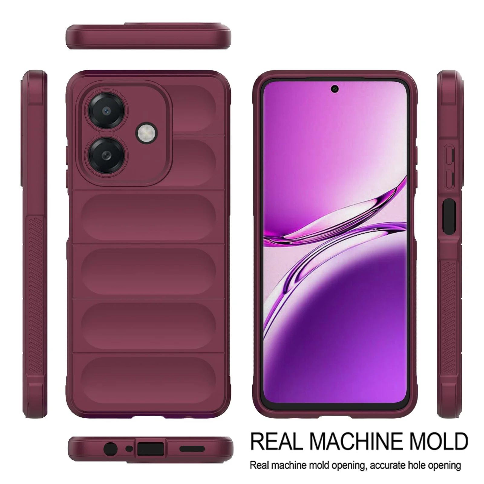 DL3 Mobilak Flexible Silicone and TPU Protective Case with Camera Protection for OPPO A3 / OPPO A3x / A40 - Wine Red