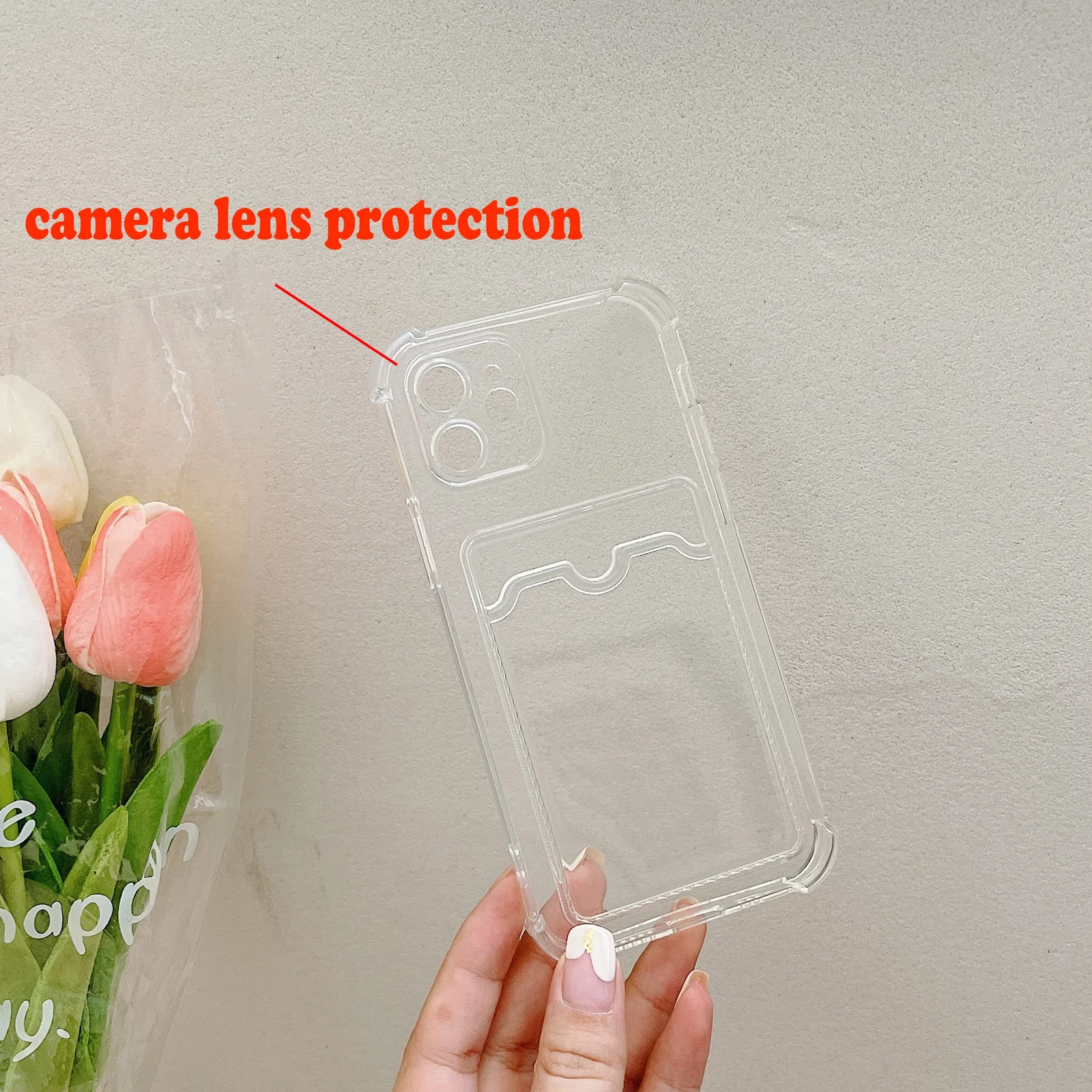 DL3 Mobilak Clear TPU Wallet Case with Card Slot and Camera Protection for Samsung Galaxy A73 - Transparent