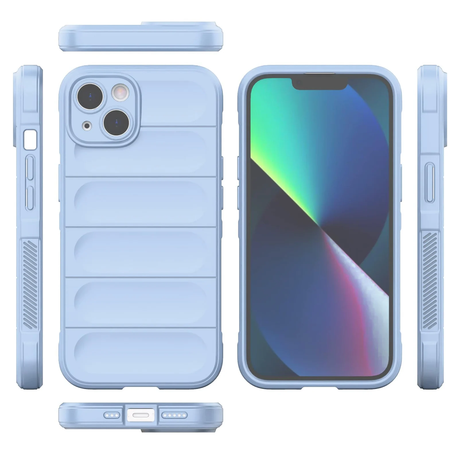 DL3 Mobilak Soft Silicone Protective Case for Apple iPhone 15 with Camera Protection and Shockproof Design - Baby Blue