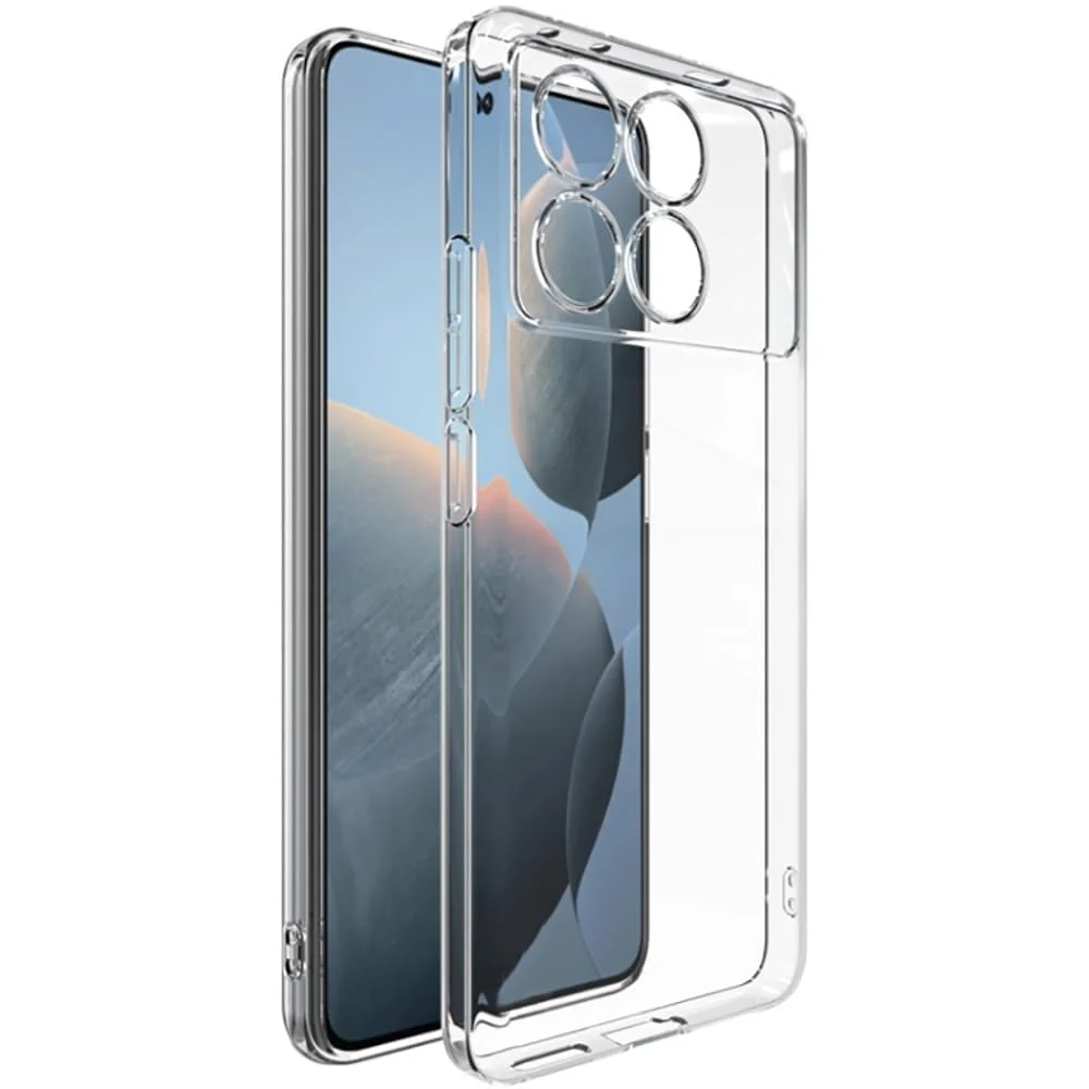 DL3 Mobilak Case Compatible with Xiaomi Poco X6 Pro Case Crystal Soft TPU Gel Case Flexible Silicone Anti-Scratch Camera Protection TPU Cover - Clear
