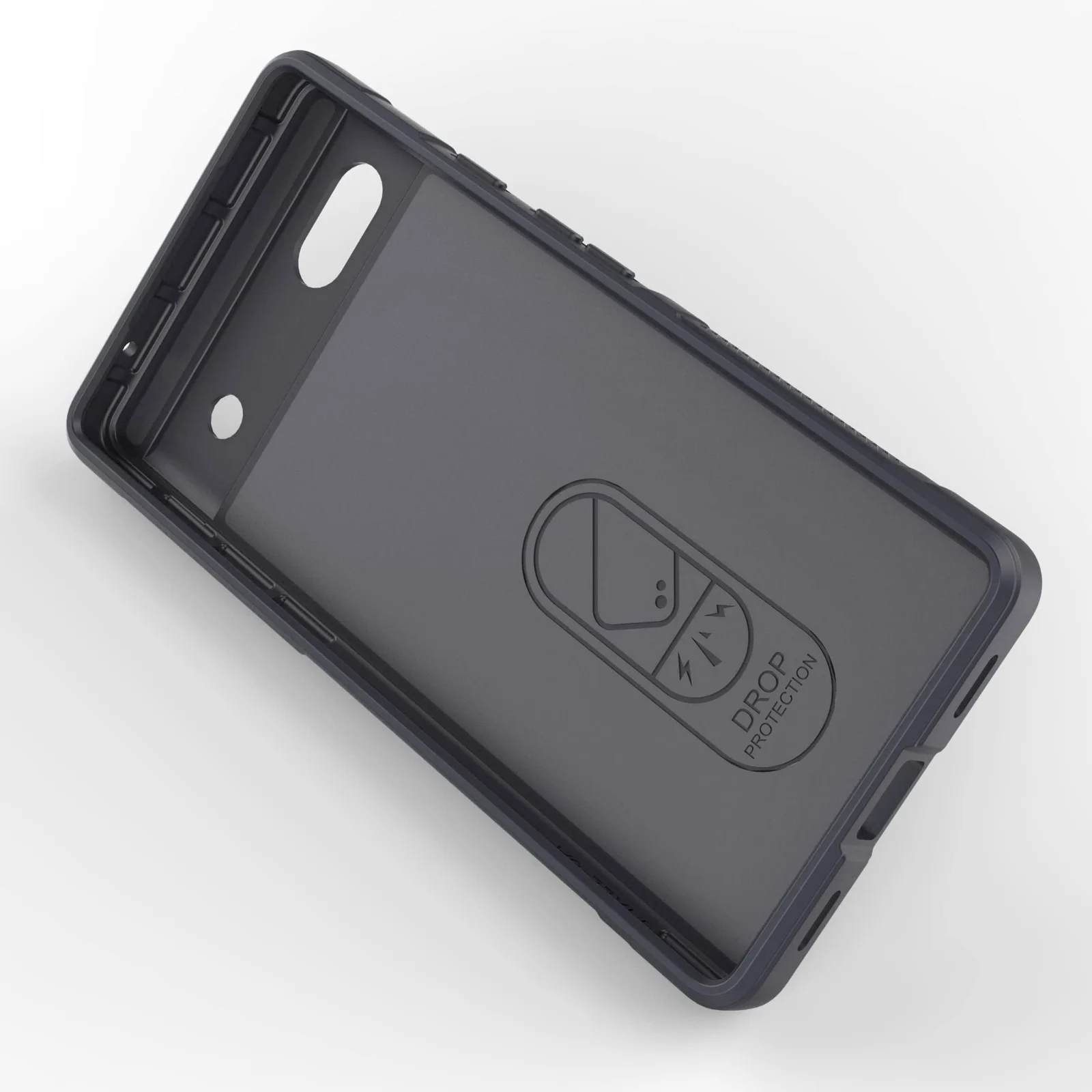 DL3 Mobilak Silicone Case for Google Pixel 6A Heavy Duty Protective [Slim Fit] Shockproof Soft Flexible Protective Design Shock-Absorption TPU Cover With Camera Protection - Dark Gray