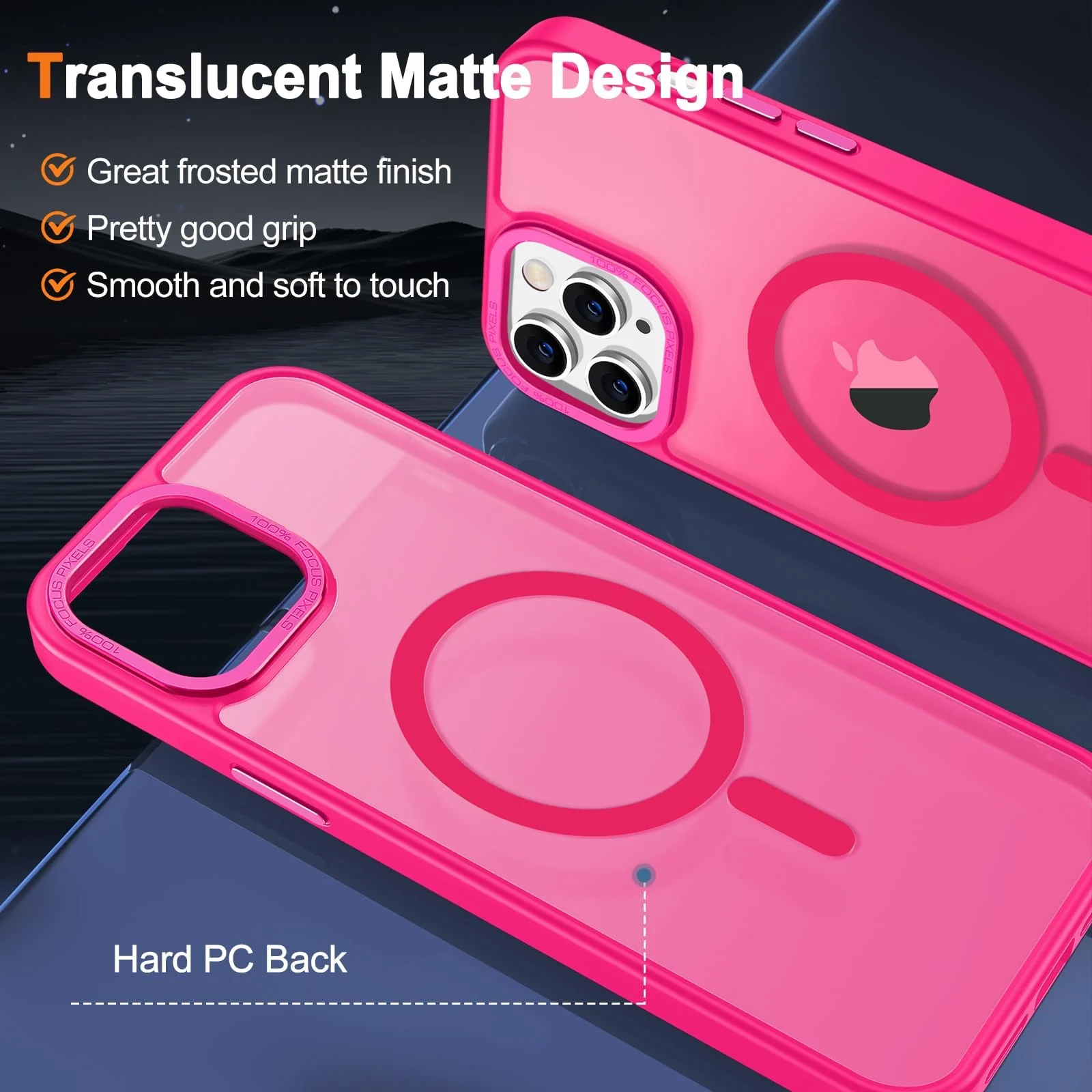 DL3 Mobilak Wallet Case with Card Slot for iPhone 11 Pro with Ring Holder and Magnetic Car-Mount Support - Hot Pink