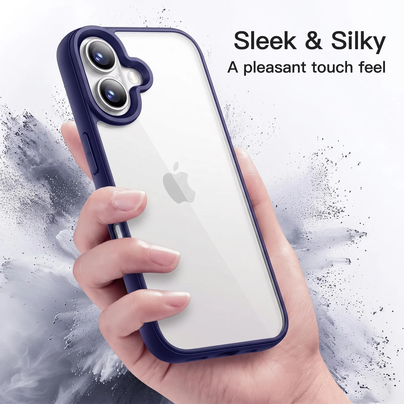 DL3 Mobilak Case For iPhone 17 6.3-Inch, Crystal Clear Case [Not Yellowing] [Military Grade Drop Protection] Shockproof Protective Transparent Protective Slim Cover - Navy Blue