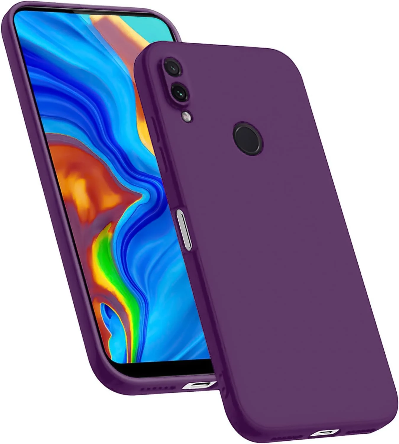 Dl3 Mobilak Xiaomi Redmi Note 7 / Note 7 Pro Case,Soft Flexible Silicone Gel Rubber Bumper Cover,Full Body Shockproof Protective Phone Case (Win Red)