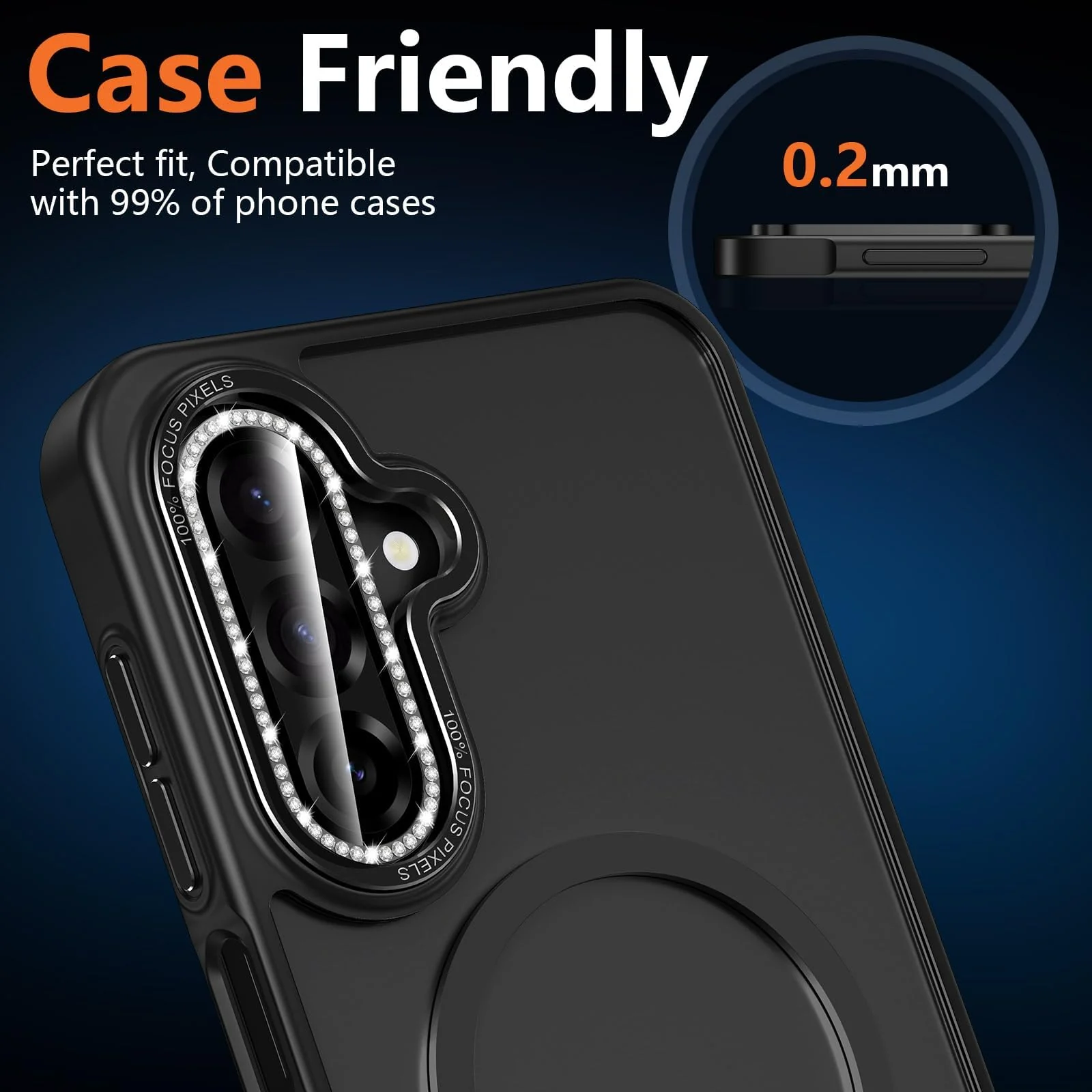 DL3 Mobilak Camera Lens Protector for Samsung Galaxy A17 5G/4G Accessories, 9H Tempered Glass Metal Individual Ring Camera Cover Screen Protector, Case Friendly, Anti Scratch - Diamond Black