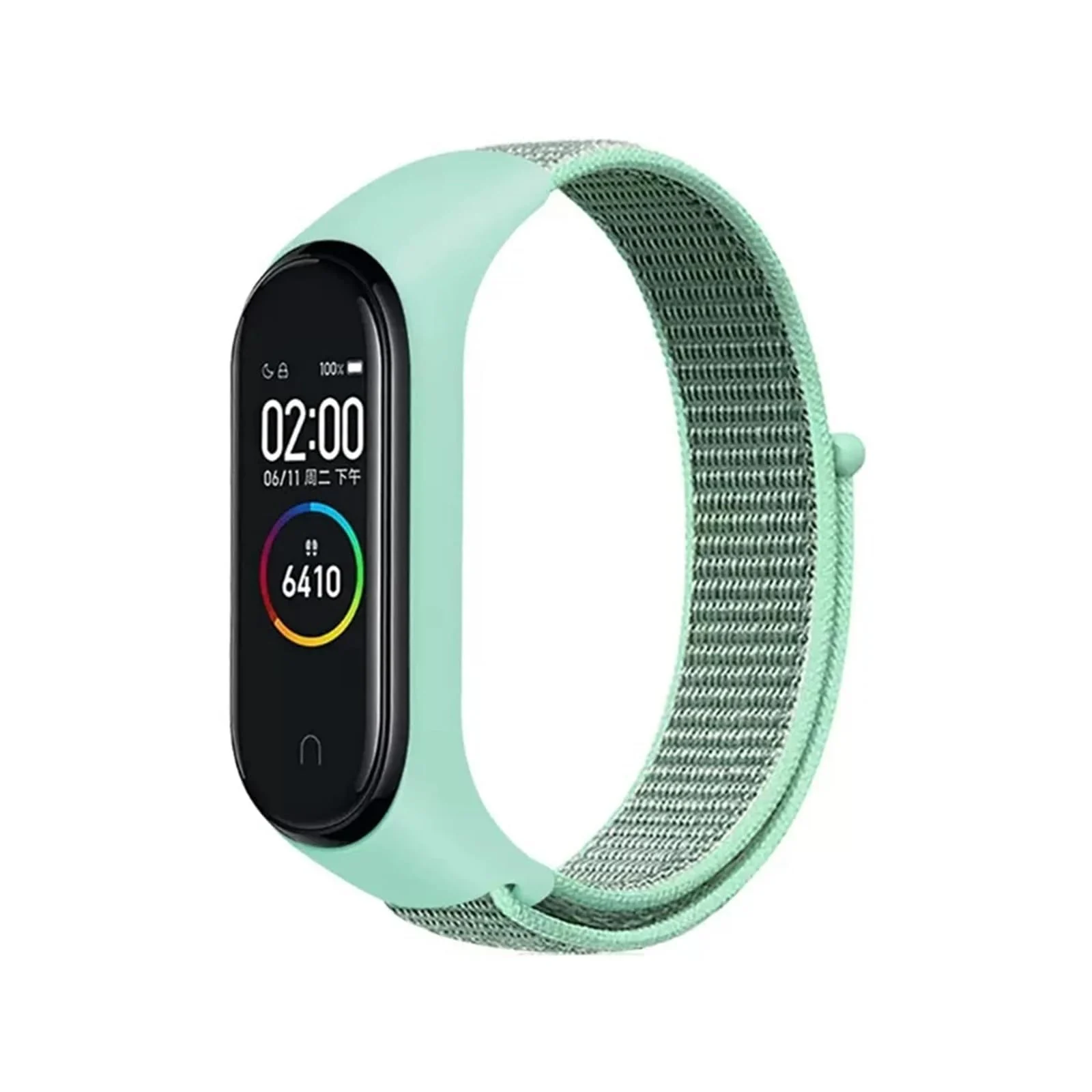 DL3 Mobilak Nylon Sport Band Compatible with Xiaomi Mi Band 7/Mi Band 6/Mi Band 5/Mi Band 4/Mi Band 3/Amazfit Band 5 for Women Men, Soft Adjustable Breathable Sport Loop Watch Strap - Turquoise