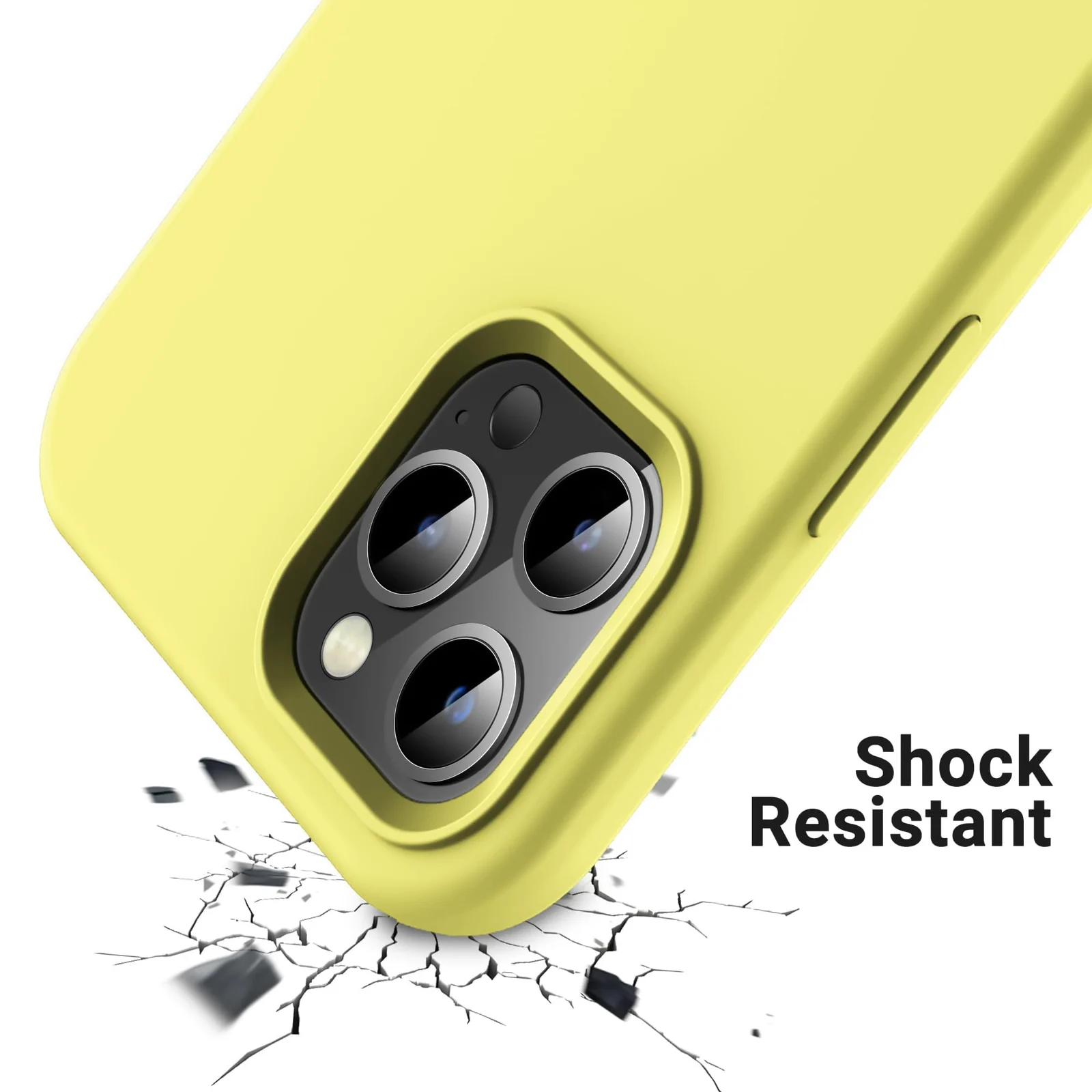 DL3 Mobilak Liquid Silicone Case for iPhone 12 Pro Max (6.7 Inch), Shock-absorbing protection, Scratch-resistant surface, Soft microfiber lining - A.Yellow