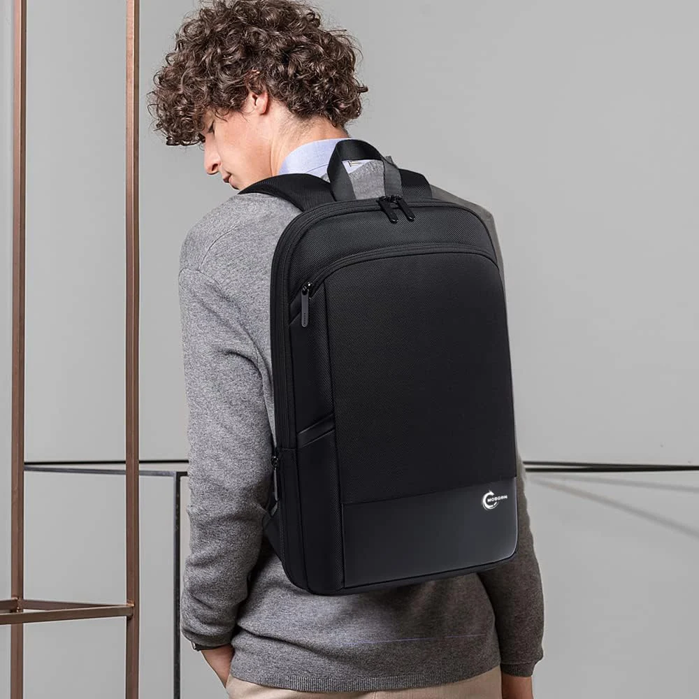 Mobigon Slim Laptop Backpack Fits For 15.6 Inch, Business Commuter backpack For Men Women, Waterproof Business Backpack Ideal for Working, Commuting, Daily, MacBooks, Surface - Black