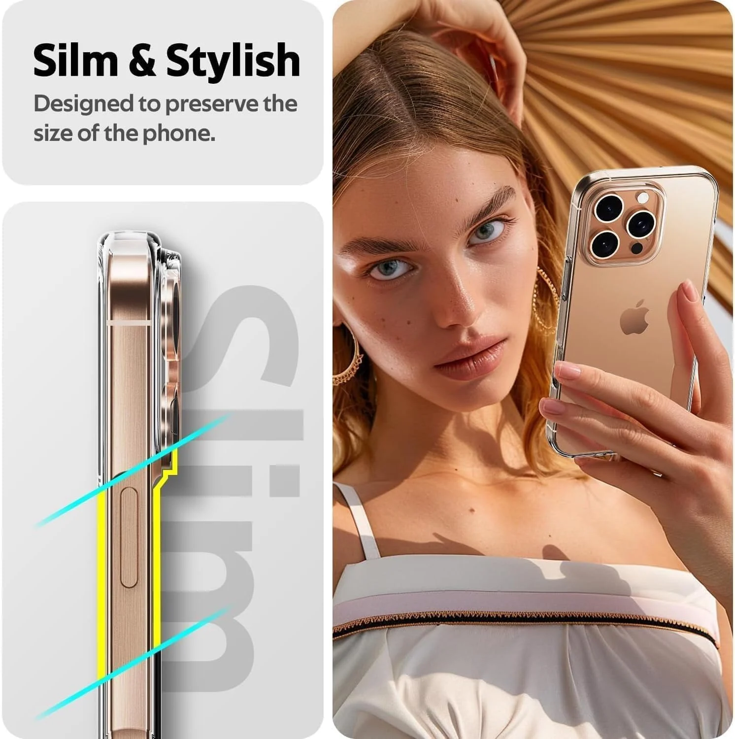 DL3 Mobilak Clear TPU Protective Case for iPhone 16 Pro with Camera Protection and Shockproof Design - Clear