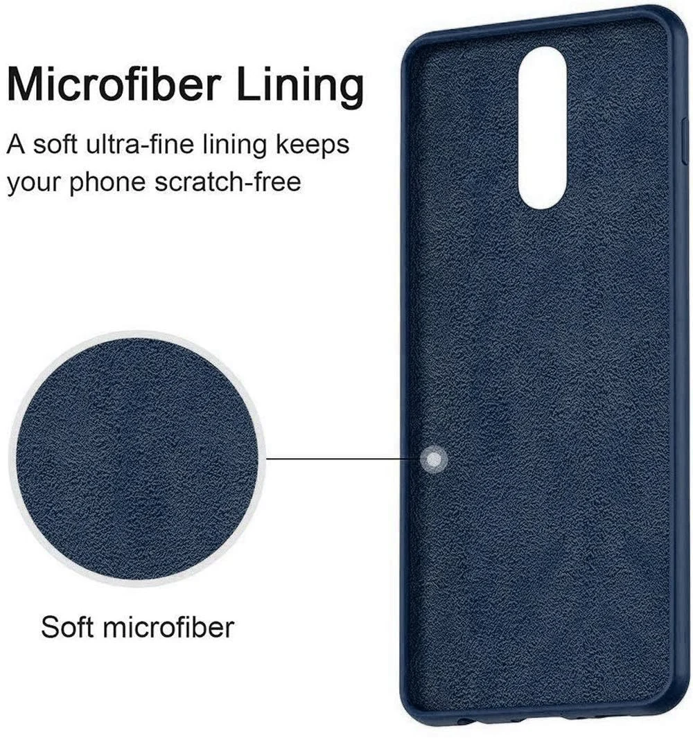 DL3 Mobilak Soft Silicone Protective Case for Huawei Mate 10 Lite with Microfiber Lining and Shockproof Design - Dark Blue