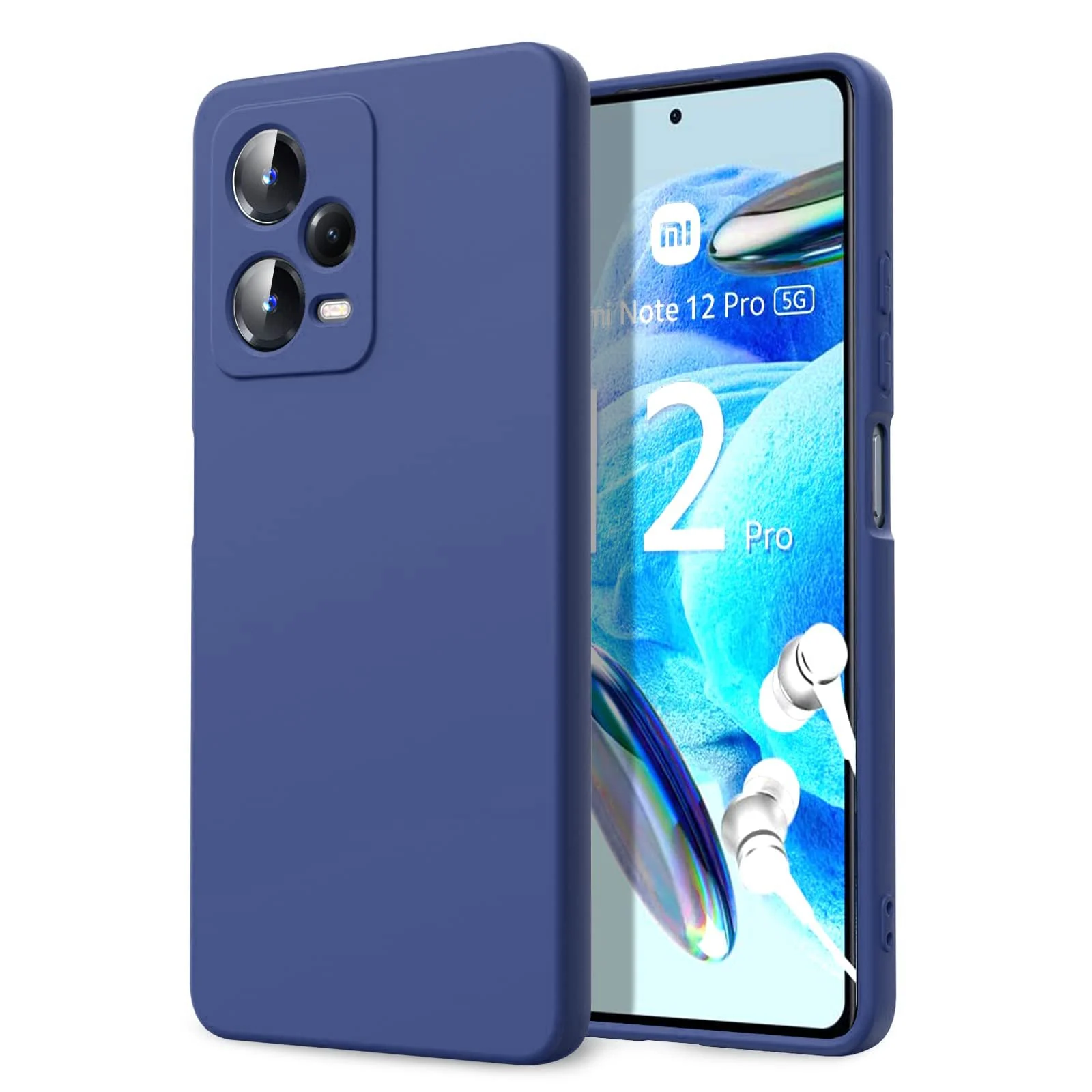 DL3 Mobilak Silicone Protective Case for Xiaomi Redmi Note 12 Pro + / 12 pro plus 5G, Shock-absorbing protection, Scratch-resistant surface, Soft microfiber lining - Blue