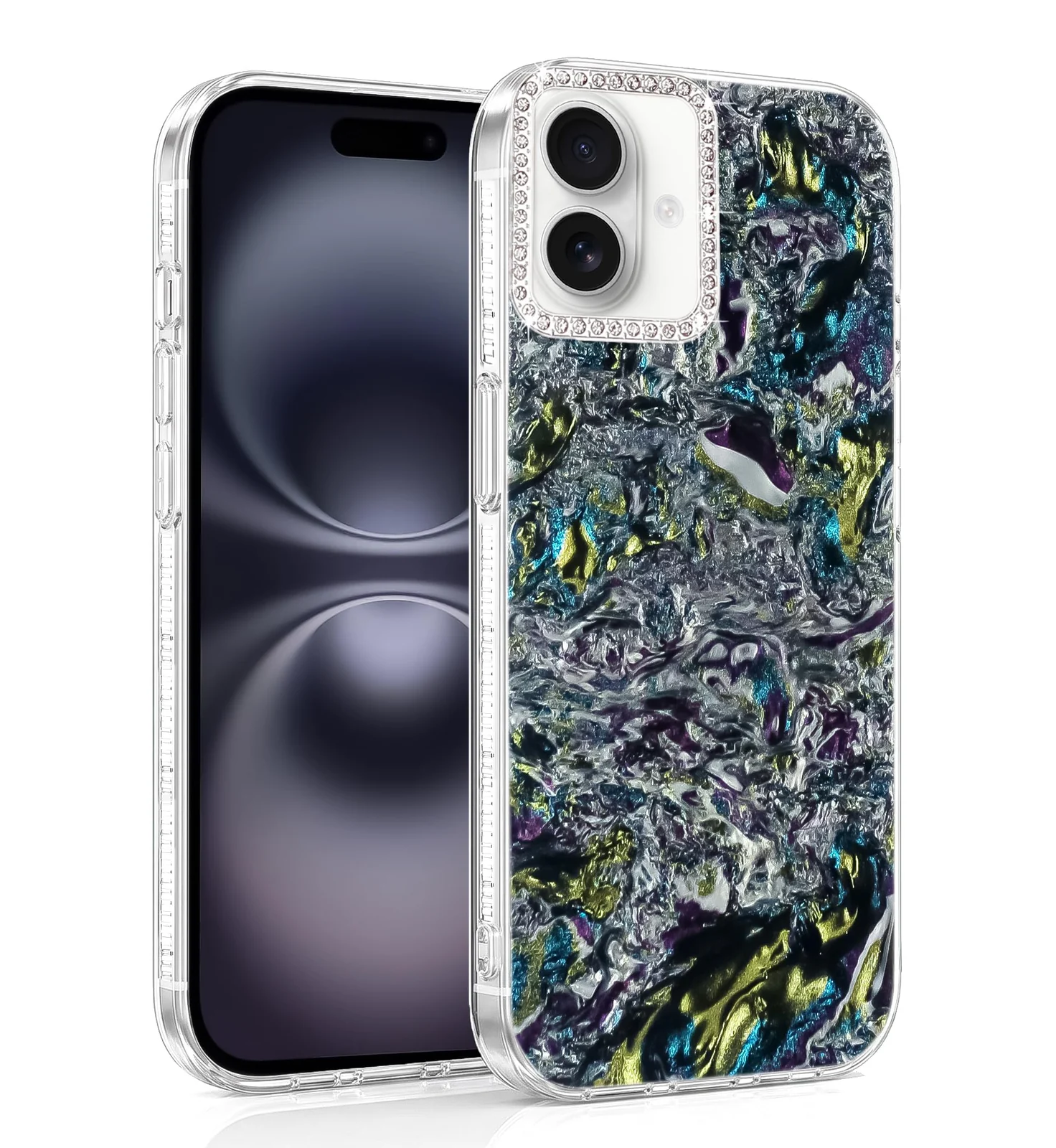DL3 Mobilak Glitter Rhinestone Protective Case for Samsung Galaxy A07 4G with Shockproof Design - Multi Color