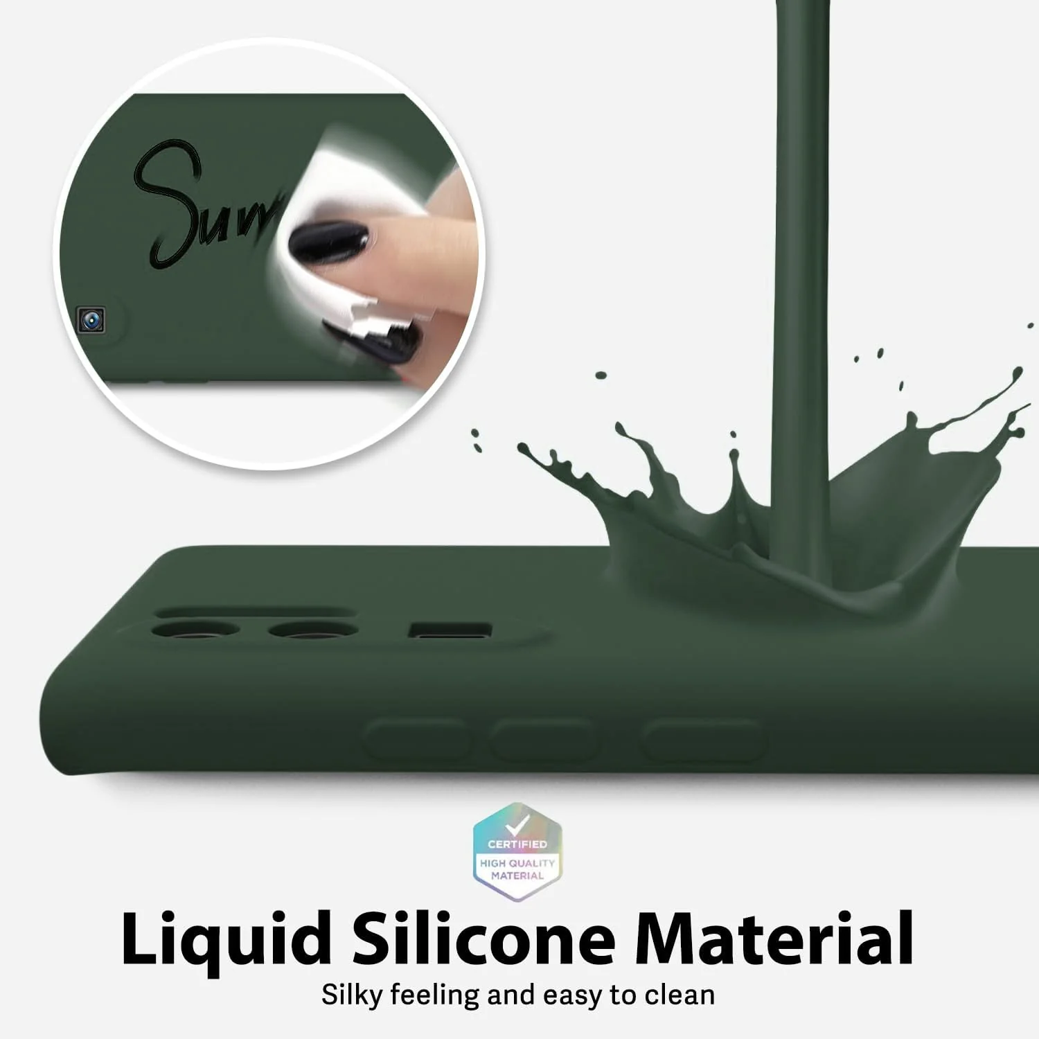 DL3 Mobilak Soft Silicone Protective Case for Huawei P30 Pro with Microfiber Lining and Shockproof Design - Green